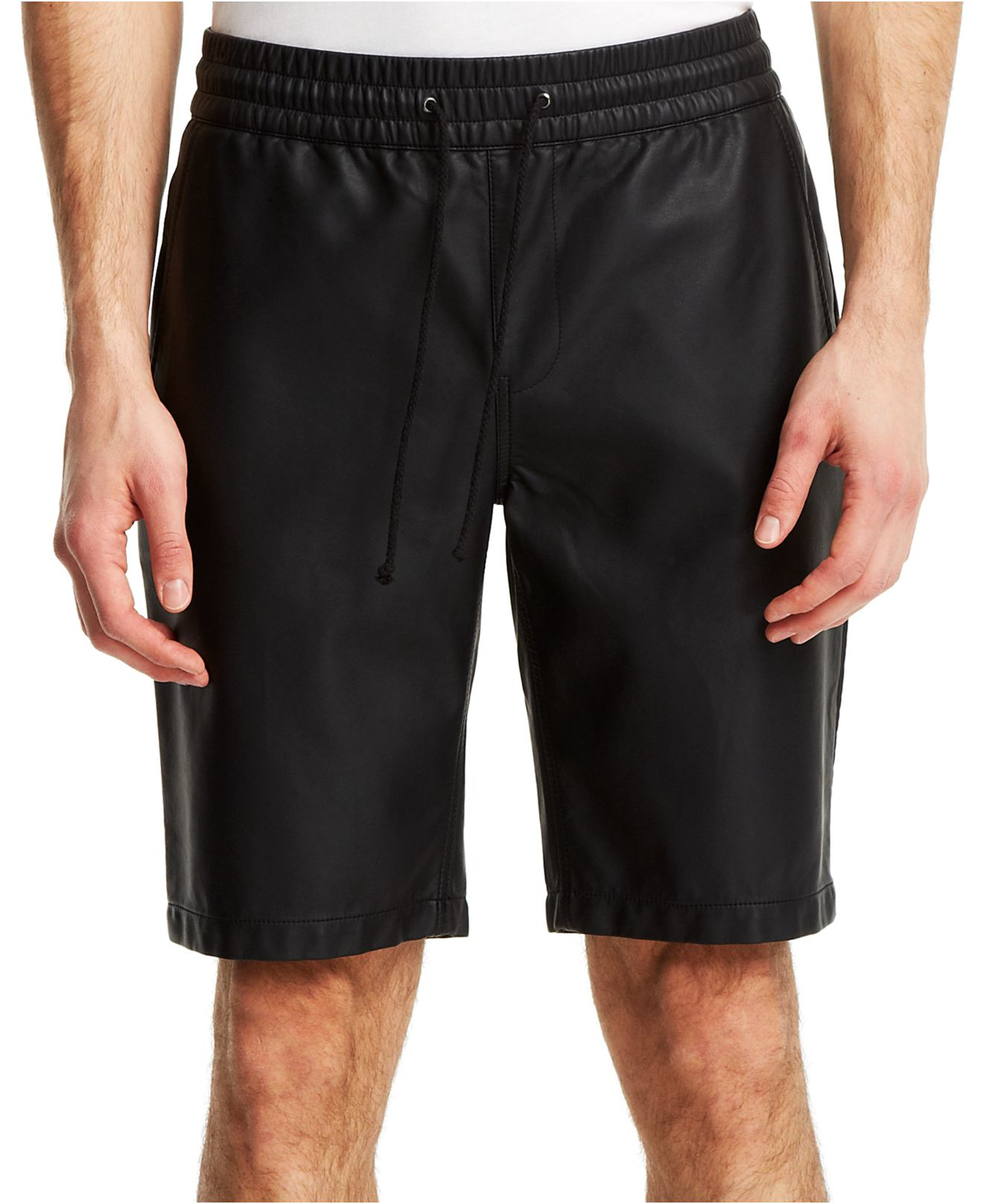 Kenneth cole reaction Pleather Shorts in Black for Men | Lyst
