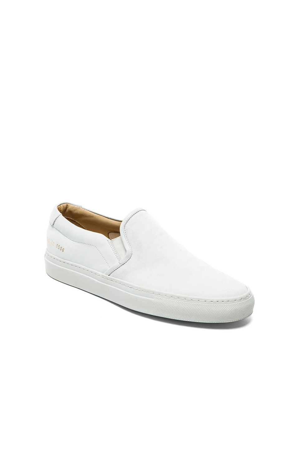 Common Projects Canvas And Leather Slip On in White for Men | Lyst