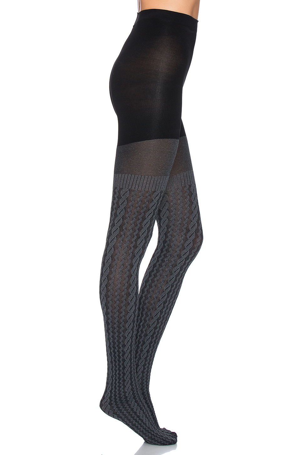 Spanx Cable Knit Tights in Gray Lyst