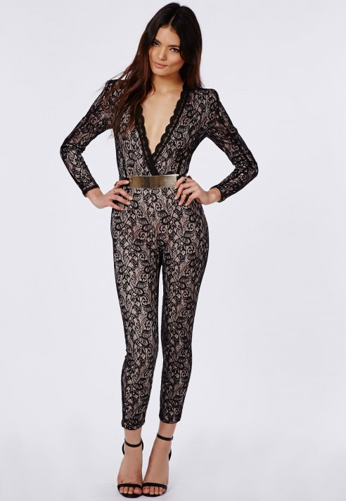 missguided lace jumpsuit