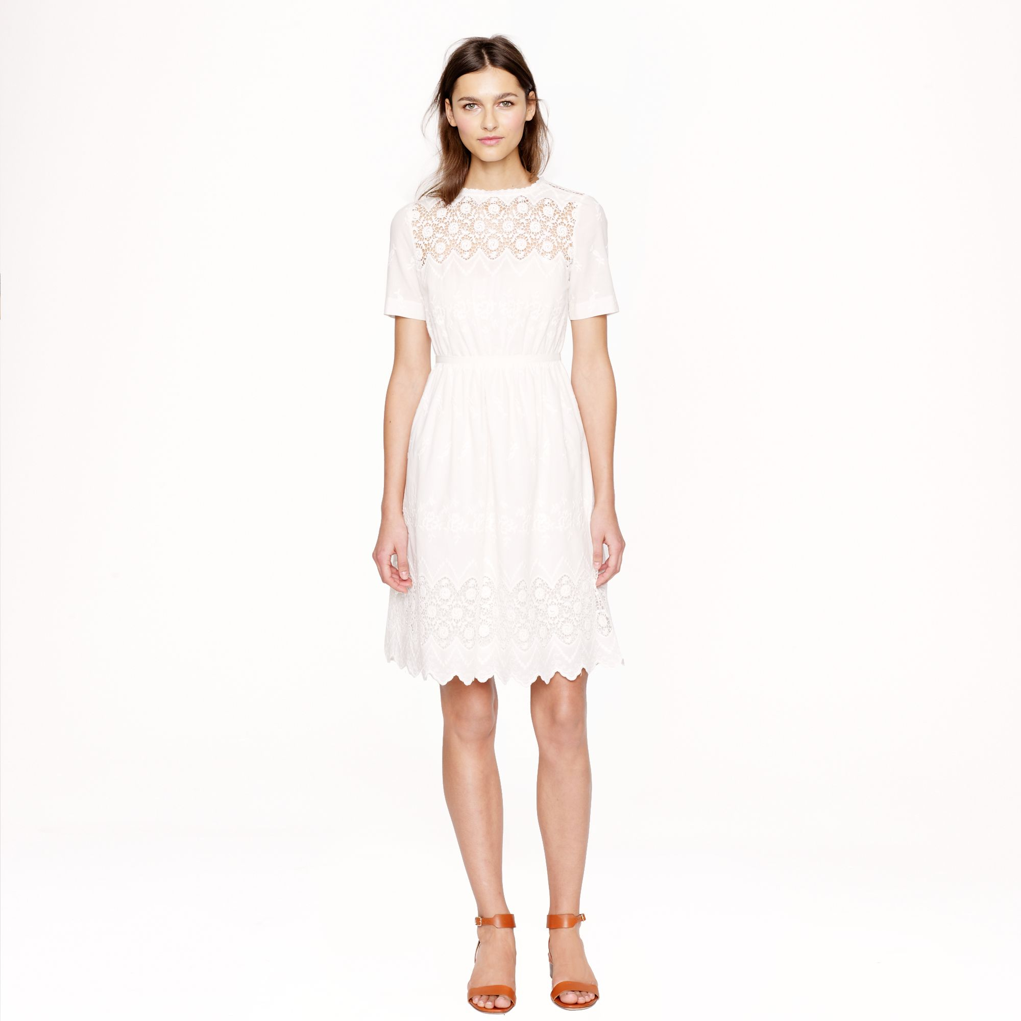 j crew white lace dress