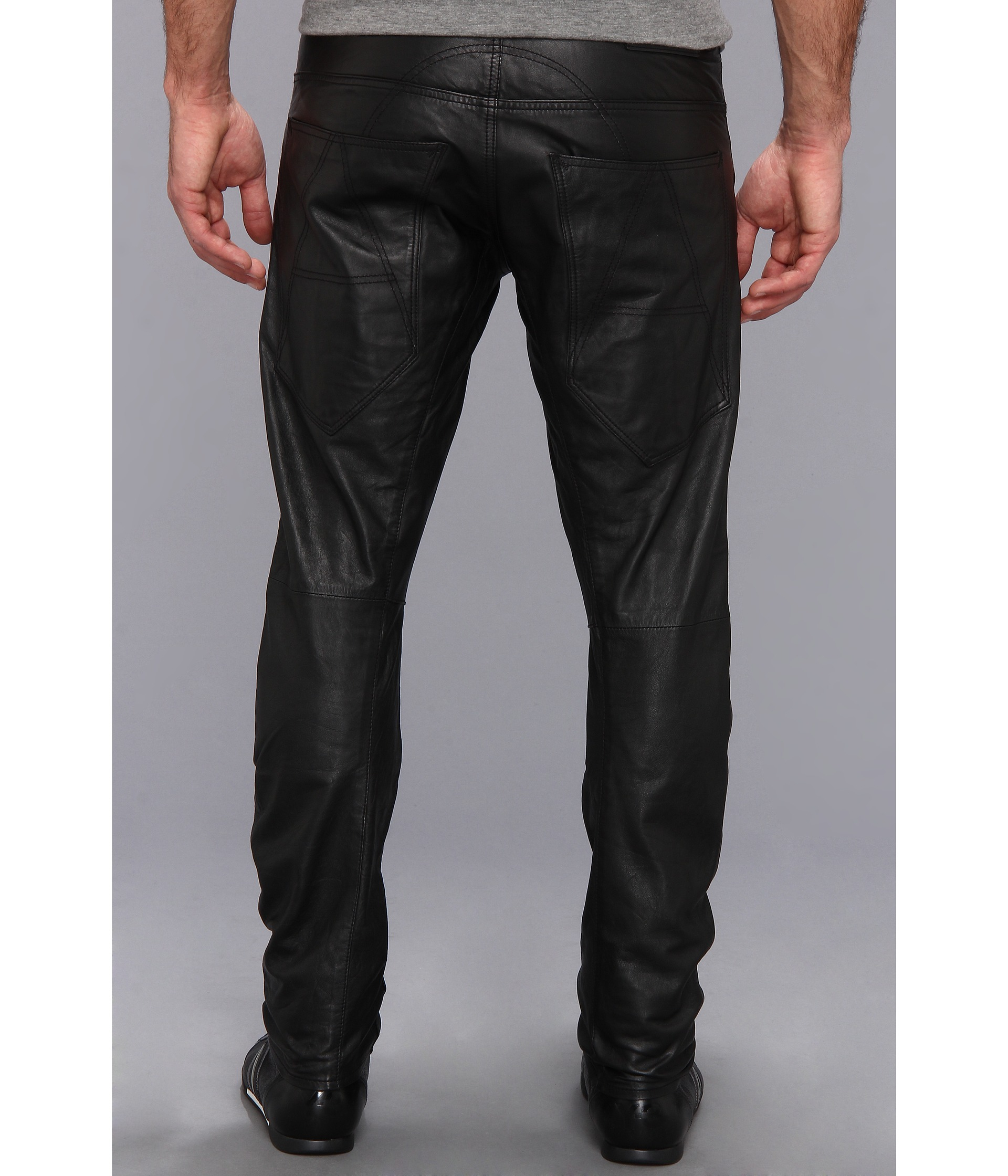 G-Star RAW Afrojack Acrotch Tapered Leather Pant in Black for Men | Lyst