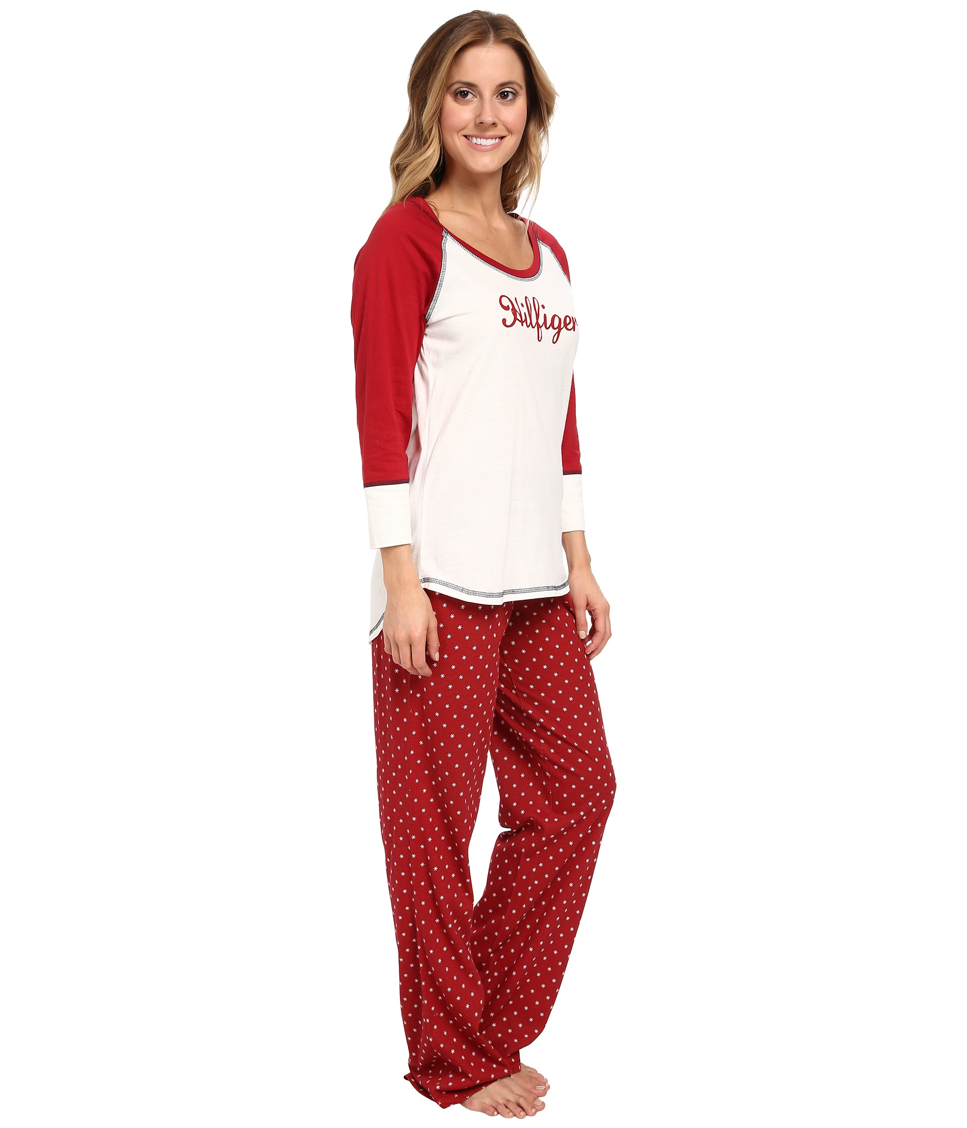 Tommy hilfiger Holiday Pajama Set in Red (Seedpearl/Evening Flurry