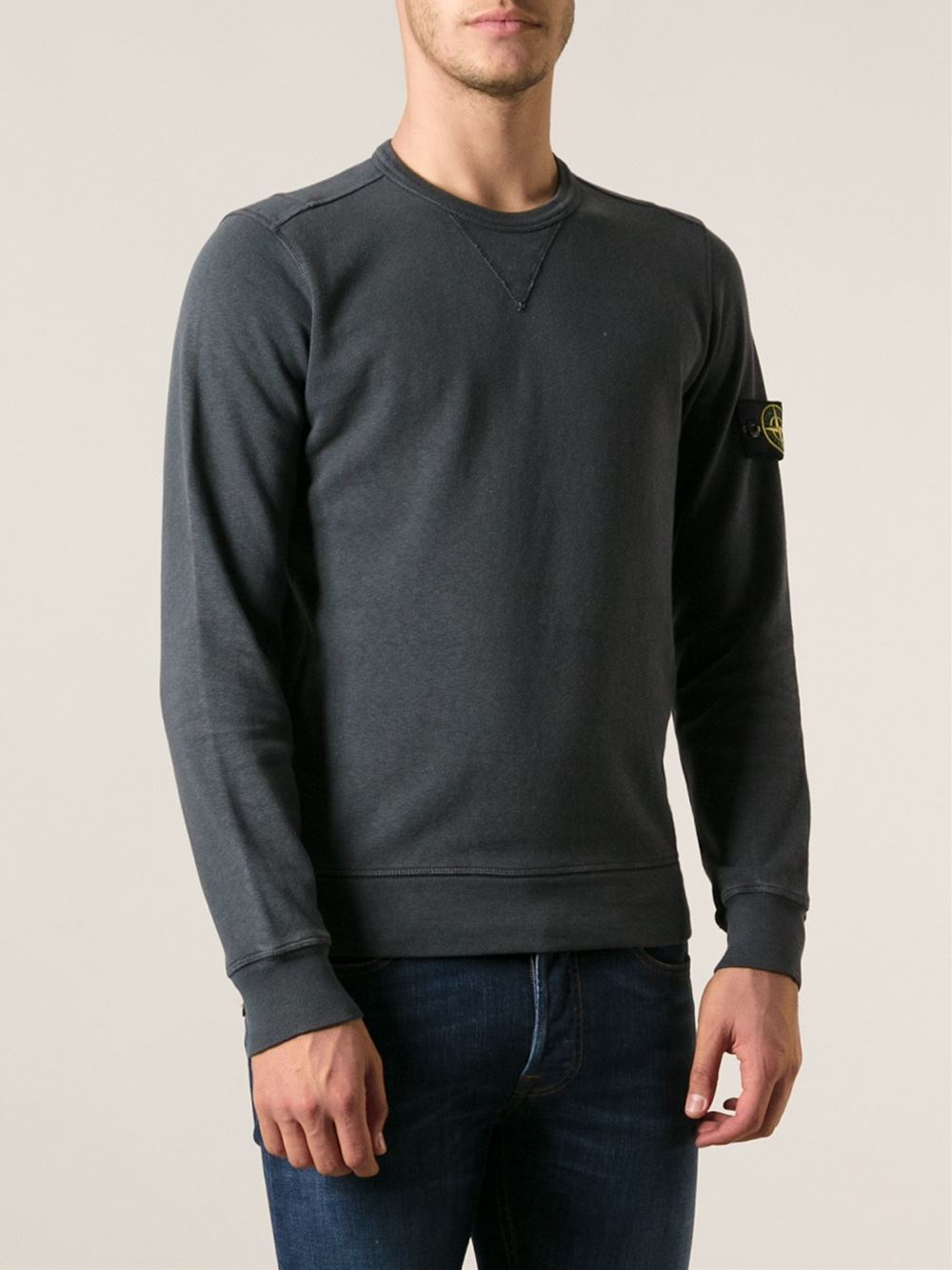 dark grey stone island sweatshirt