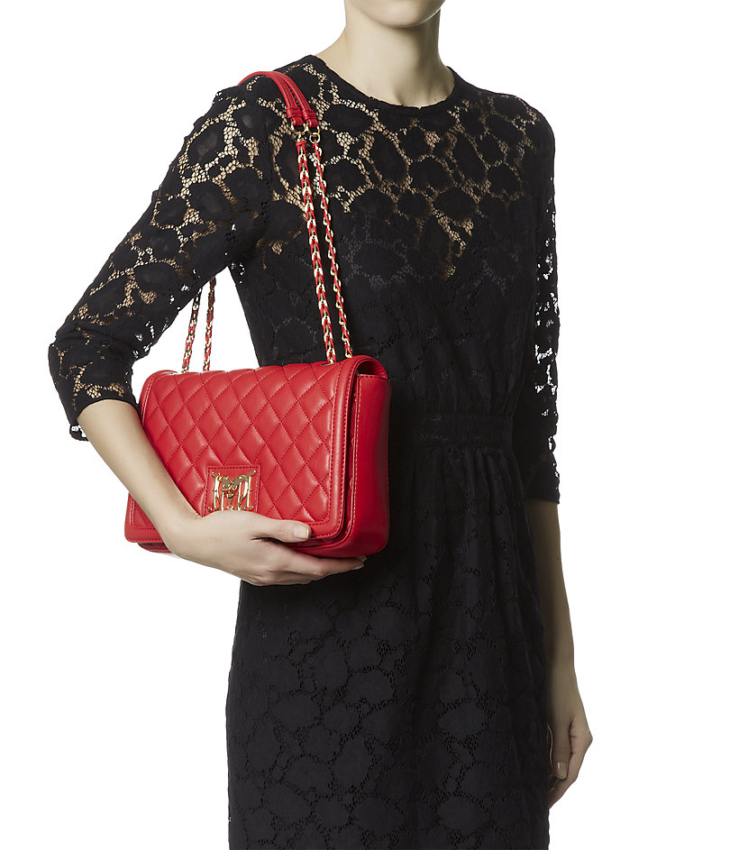 moschino red quilted bag
