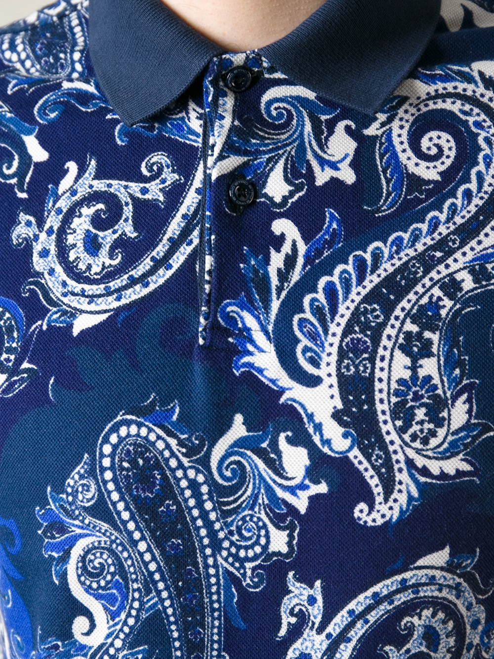 Etro Paisley Print Polo Shirt in Blue for Men | Lyst