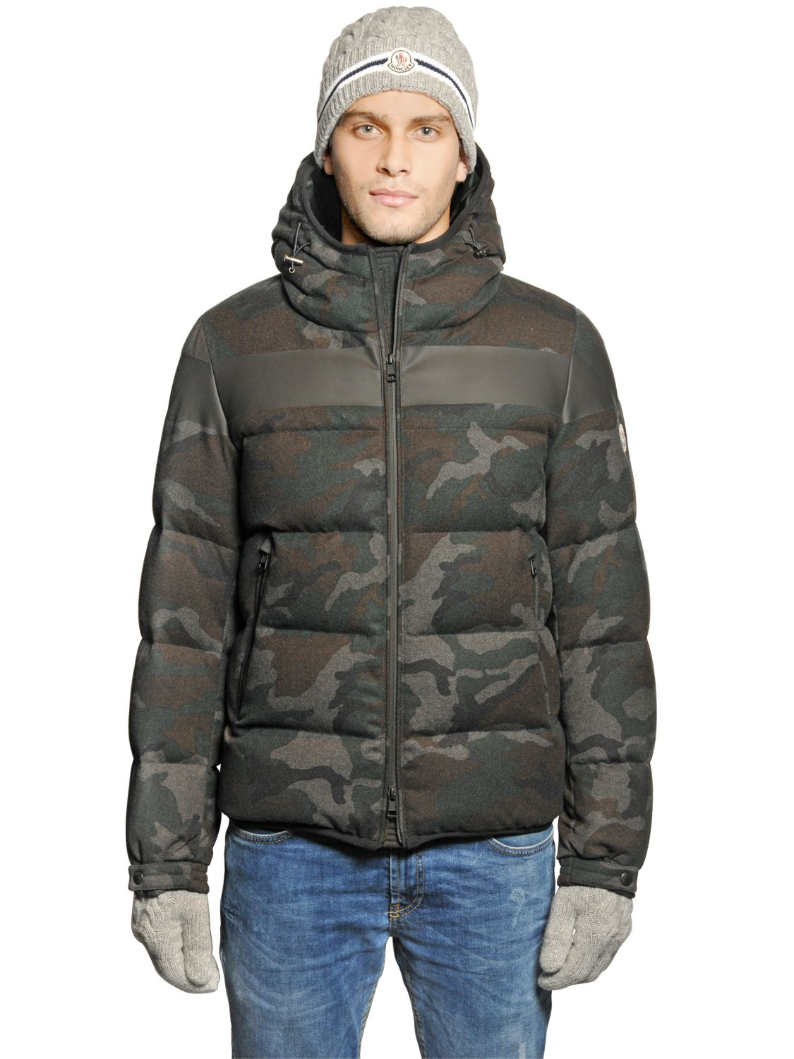 Moncler Erault Wool Flannel Down Jacket in Camouflage (Natural) for Men -  Lyst