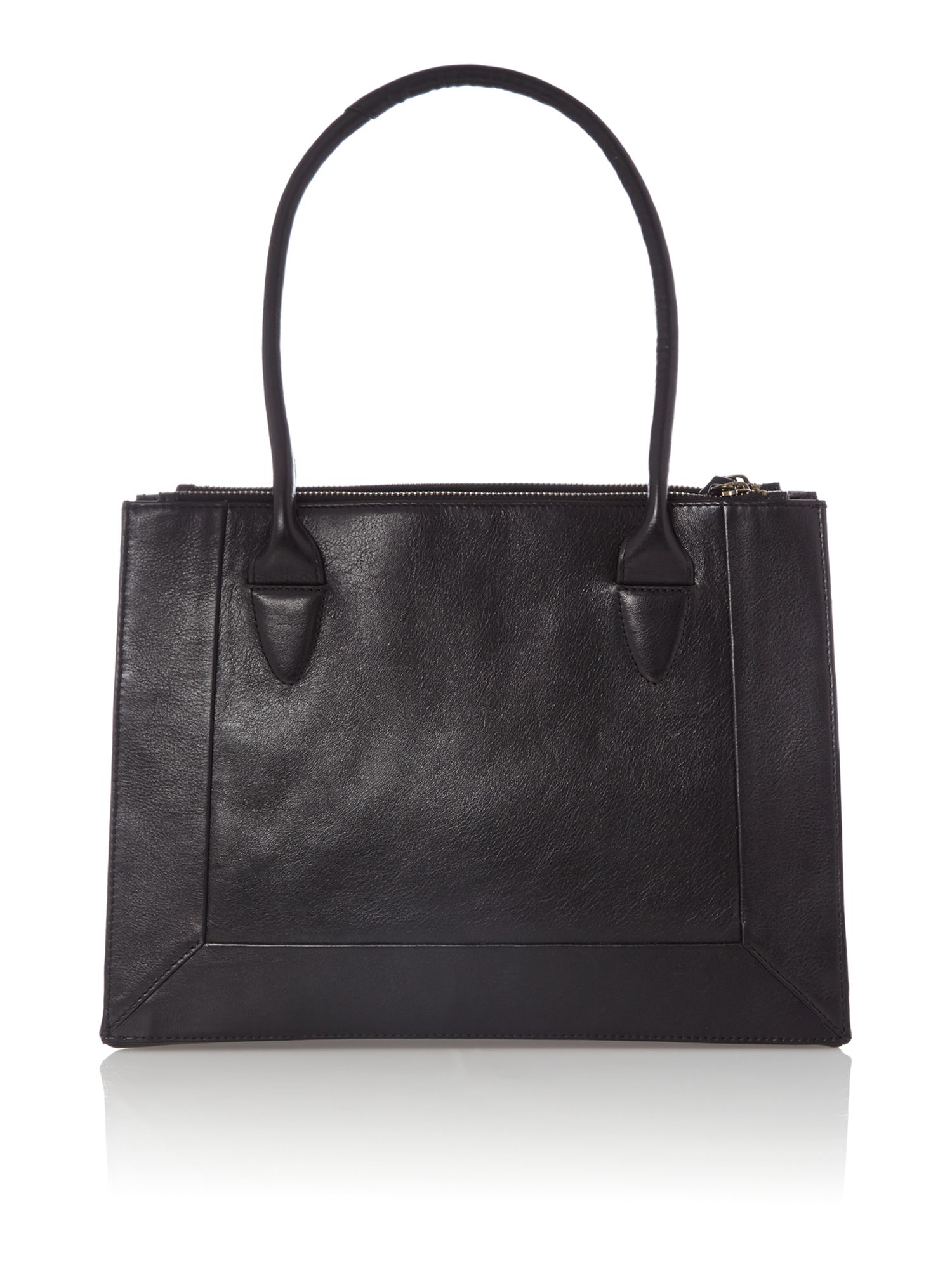 Radley Border Black Leather Medium Ziptop Tote Bag in Black Lyst
