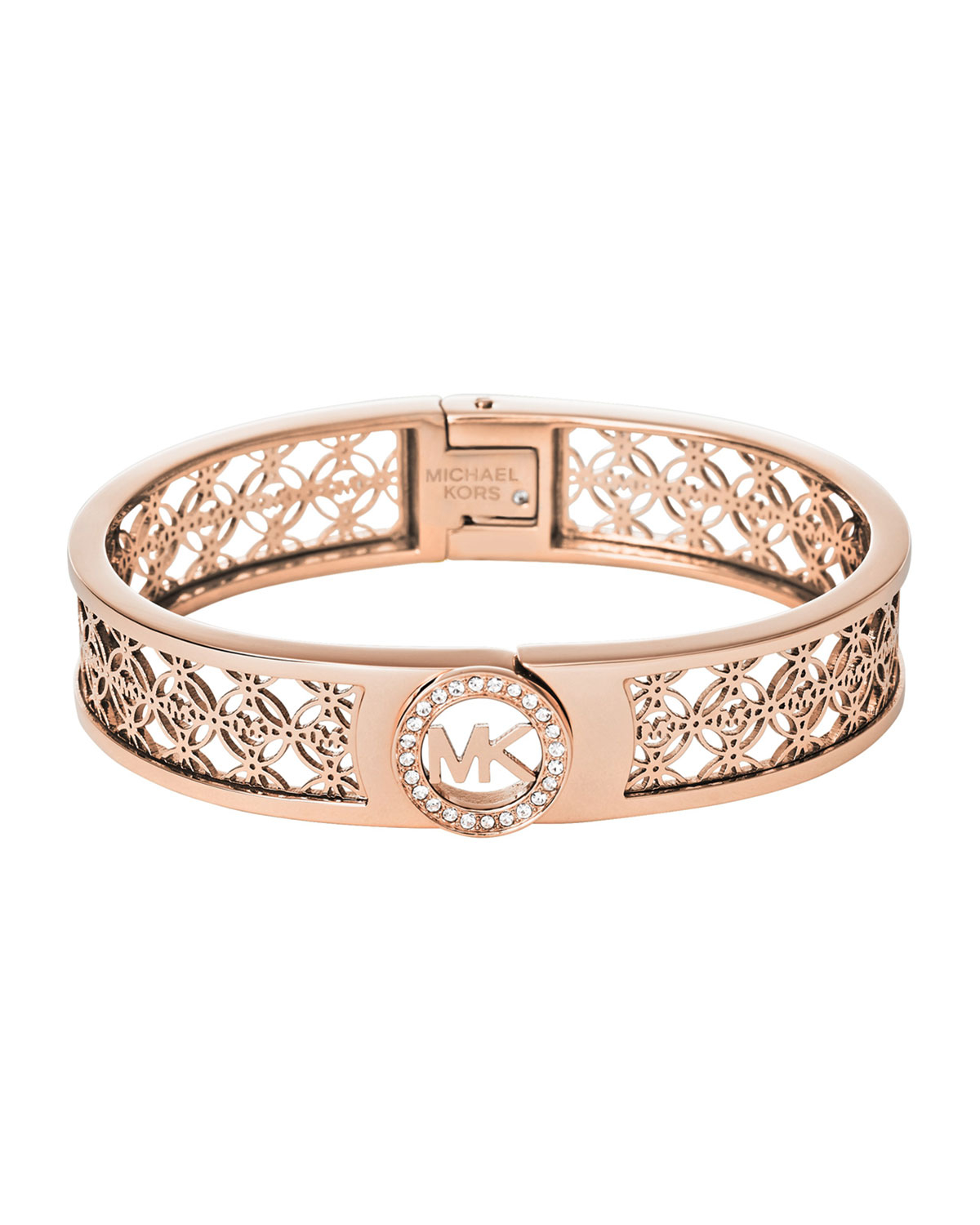Michael Kors Fulton Mk Monogram Bangle in Pink (ROSE GOLD) Lyst