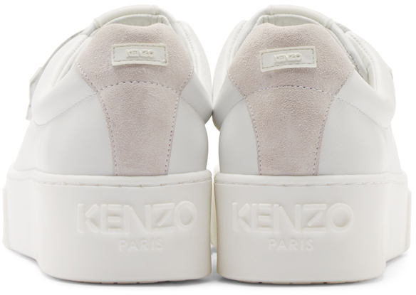KENZO White Leather Velcro Platform Sneakers Lyst UK