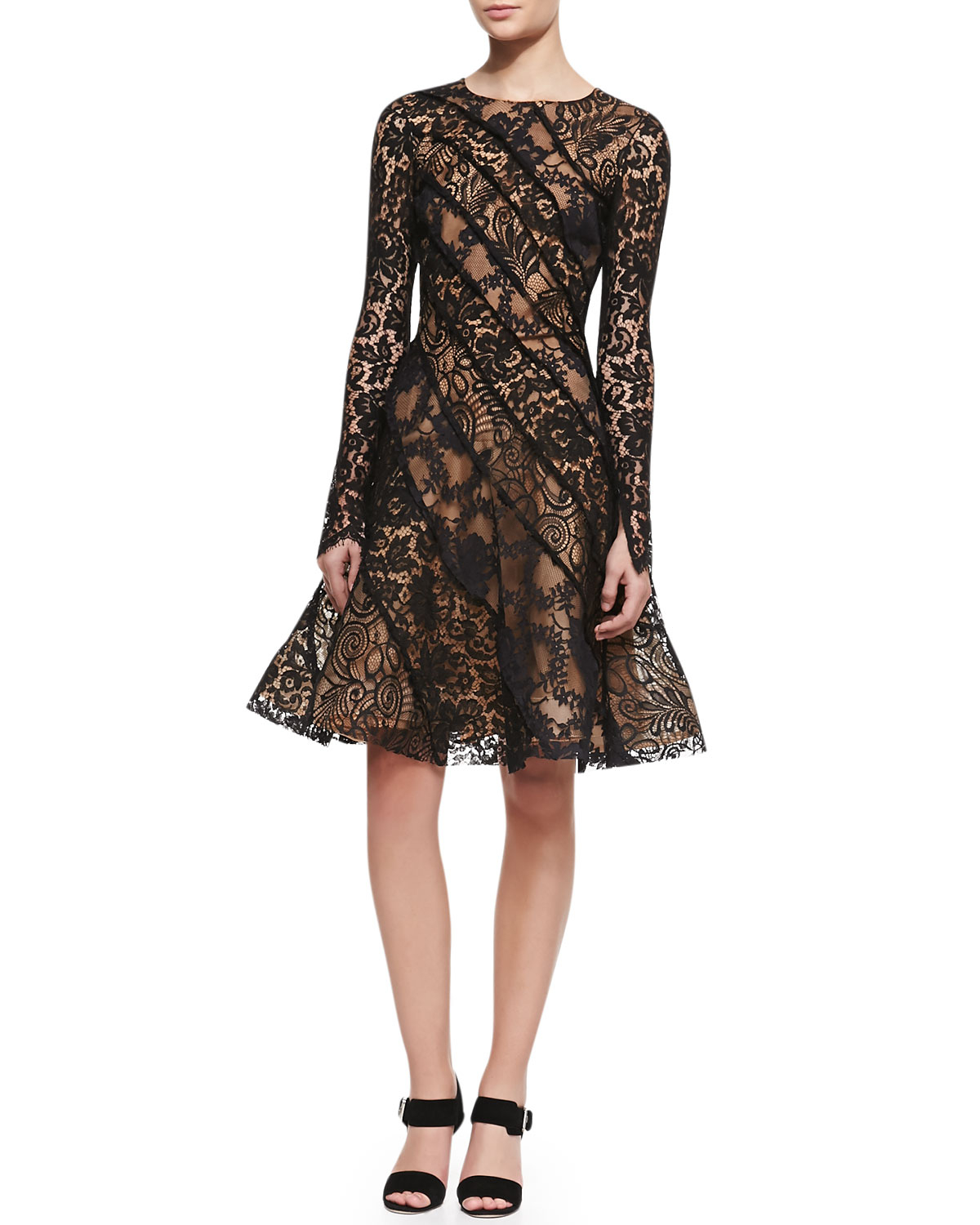 oscar de la renta black lace dress