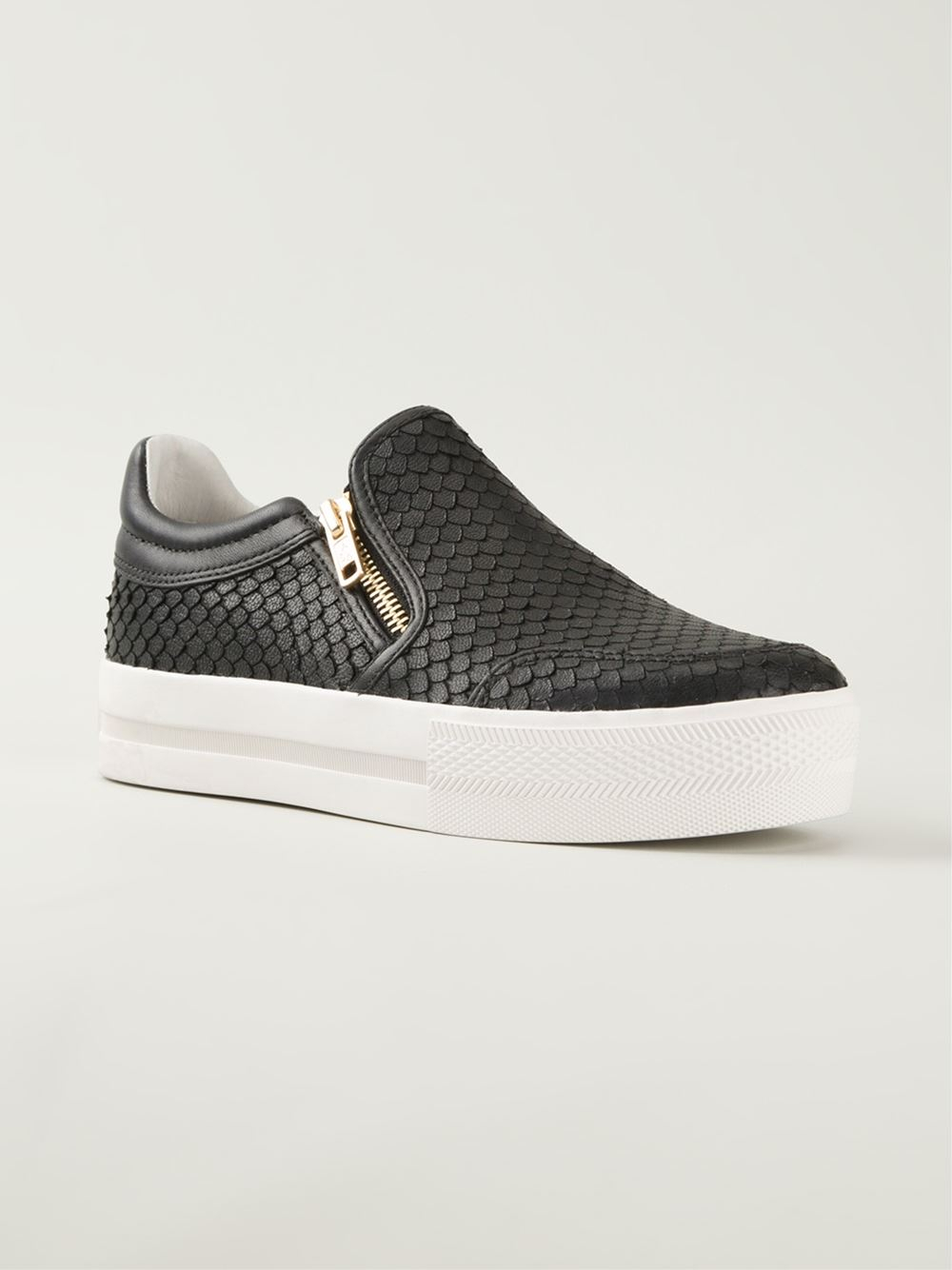 ash jagger canvas platform zip sneakers