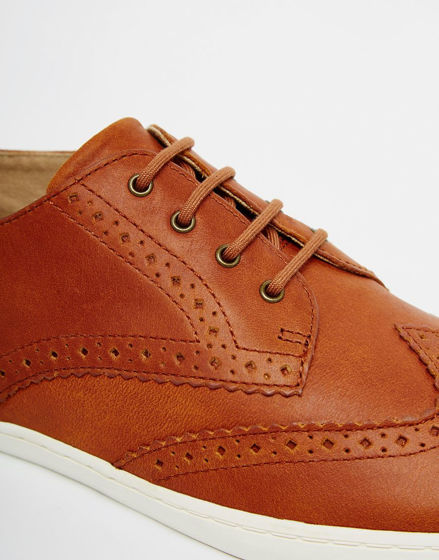 Fred Perry Ealing Leather Brogue Shoes in Brown for Men Lyst