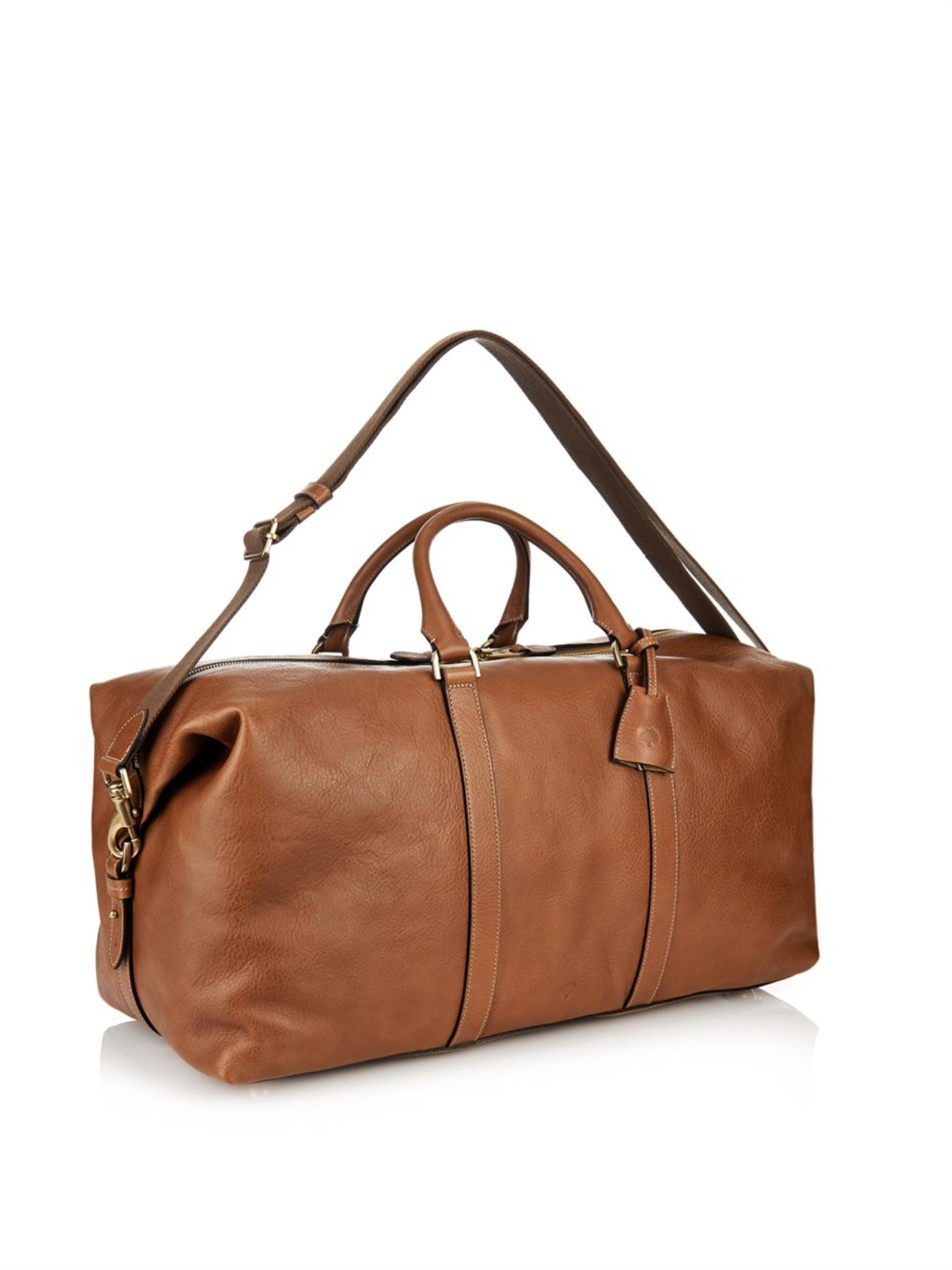 Mulberry, a brown leather 'Calder Tote' weekend bag. - Bukowskis
