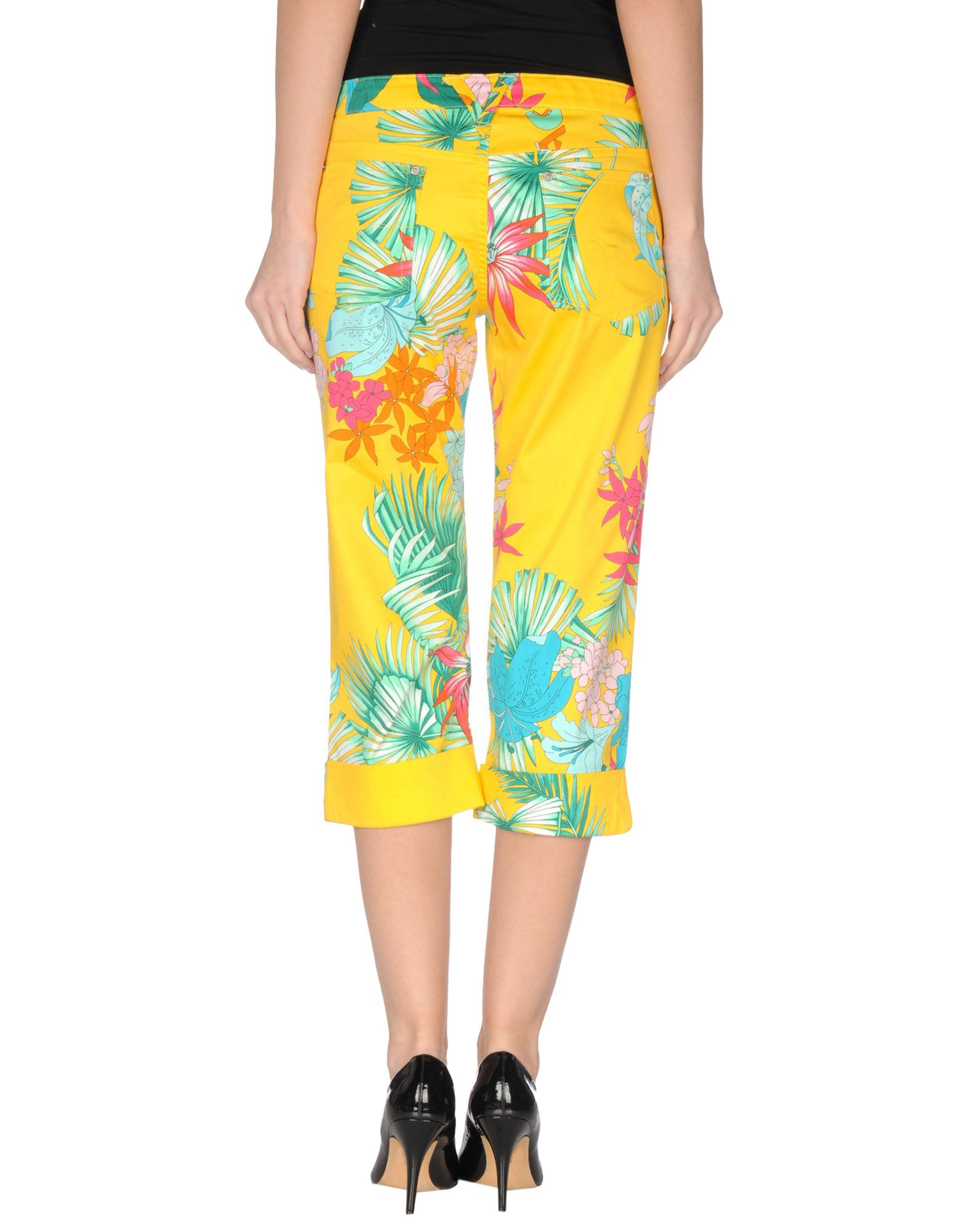 Versace jeans couture 3/4-length Trousers in Yellow | Lyst