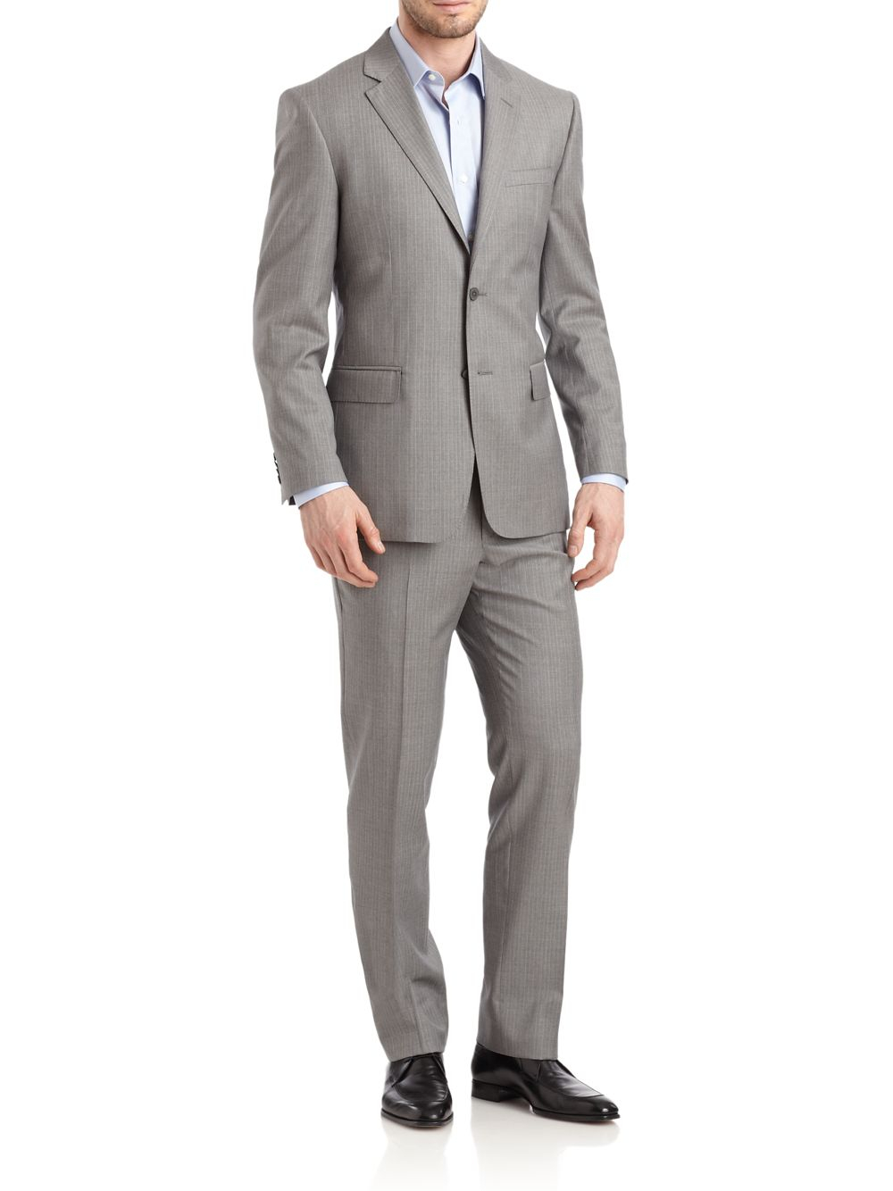 Valentino Pinstriped Twobutton Wool Suit in Gray for Men (grey) | Lyst
