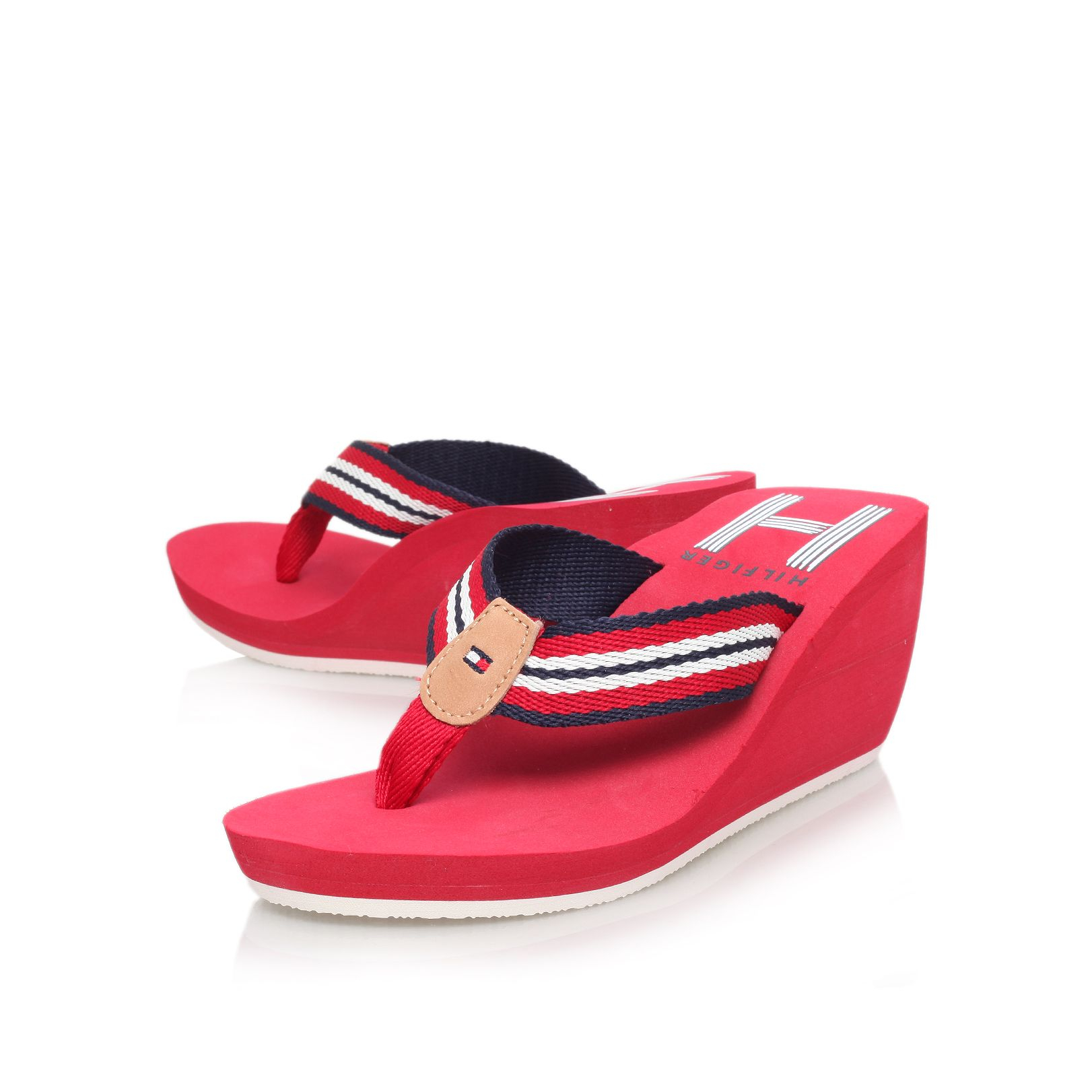 Tommy Hilfiger Myriam 10d Low Wedge Heel Sandals in Red (Pink) - Lyst