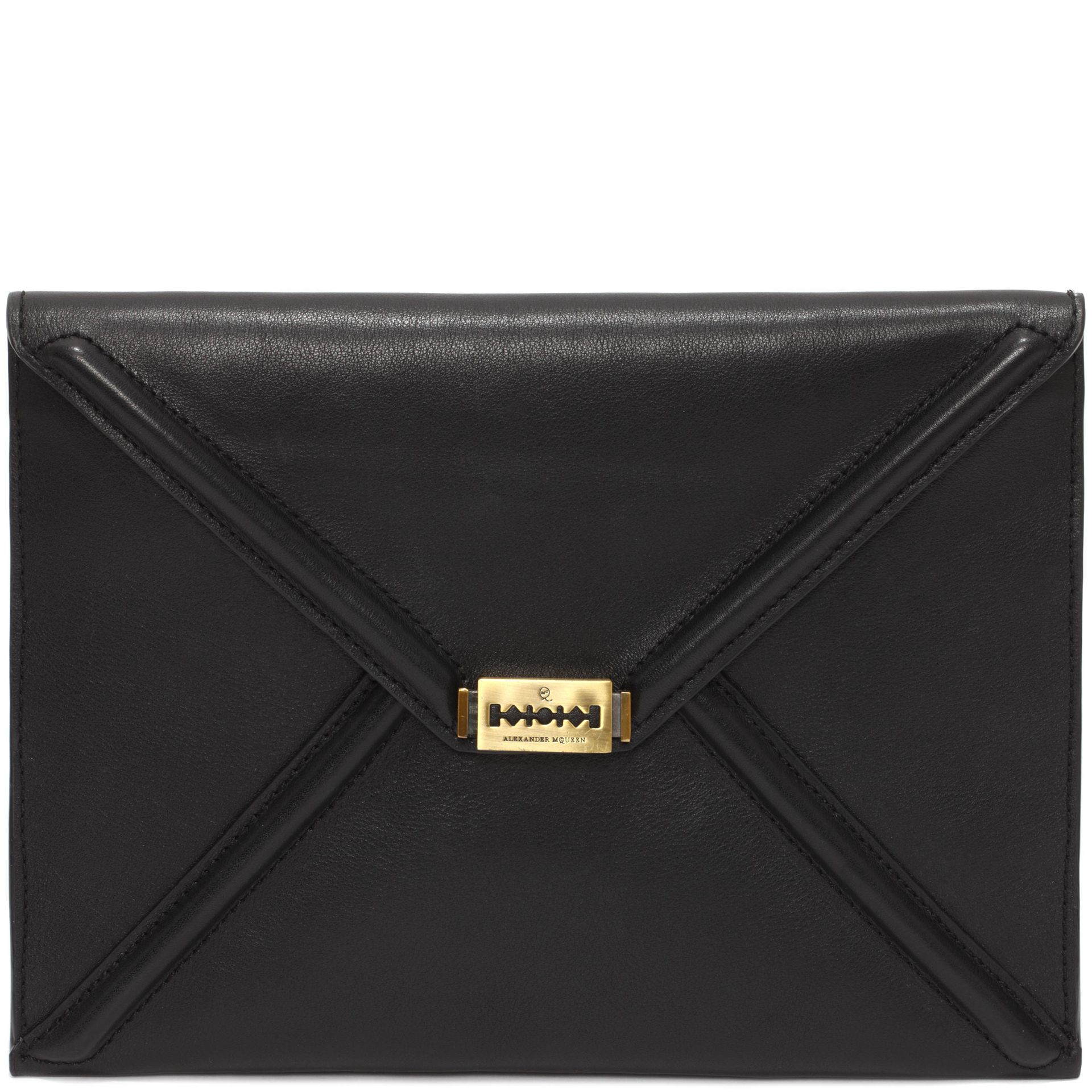 Lyst Mcq Leather Envelope Clutch in Black