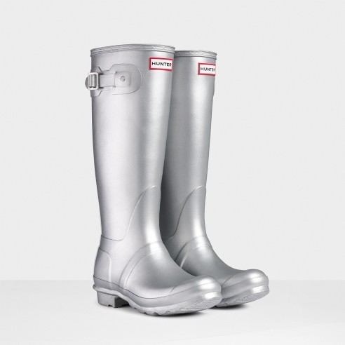metallic rain boots