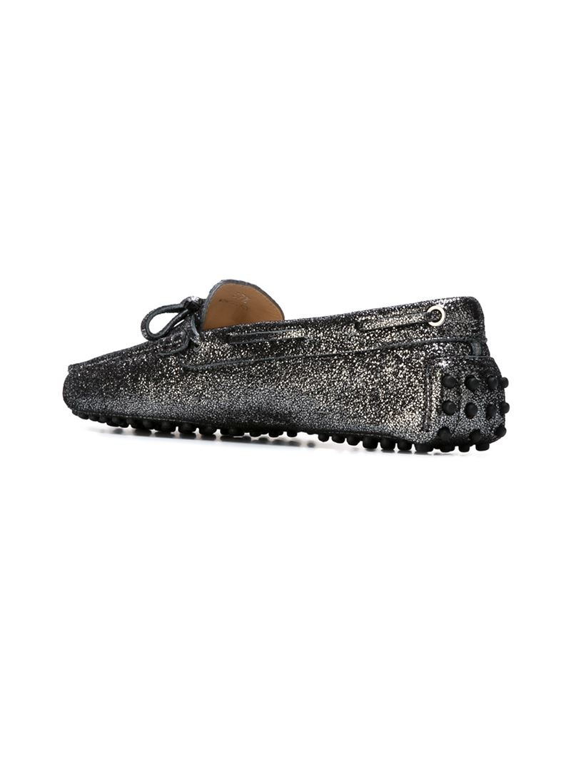tods glitter loafers
