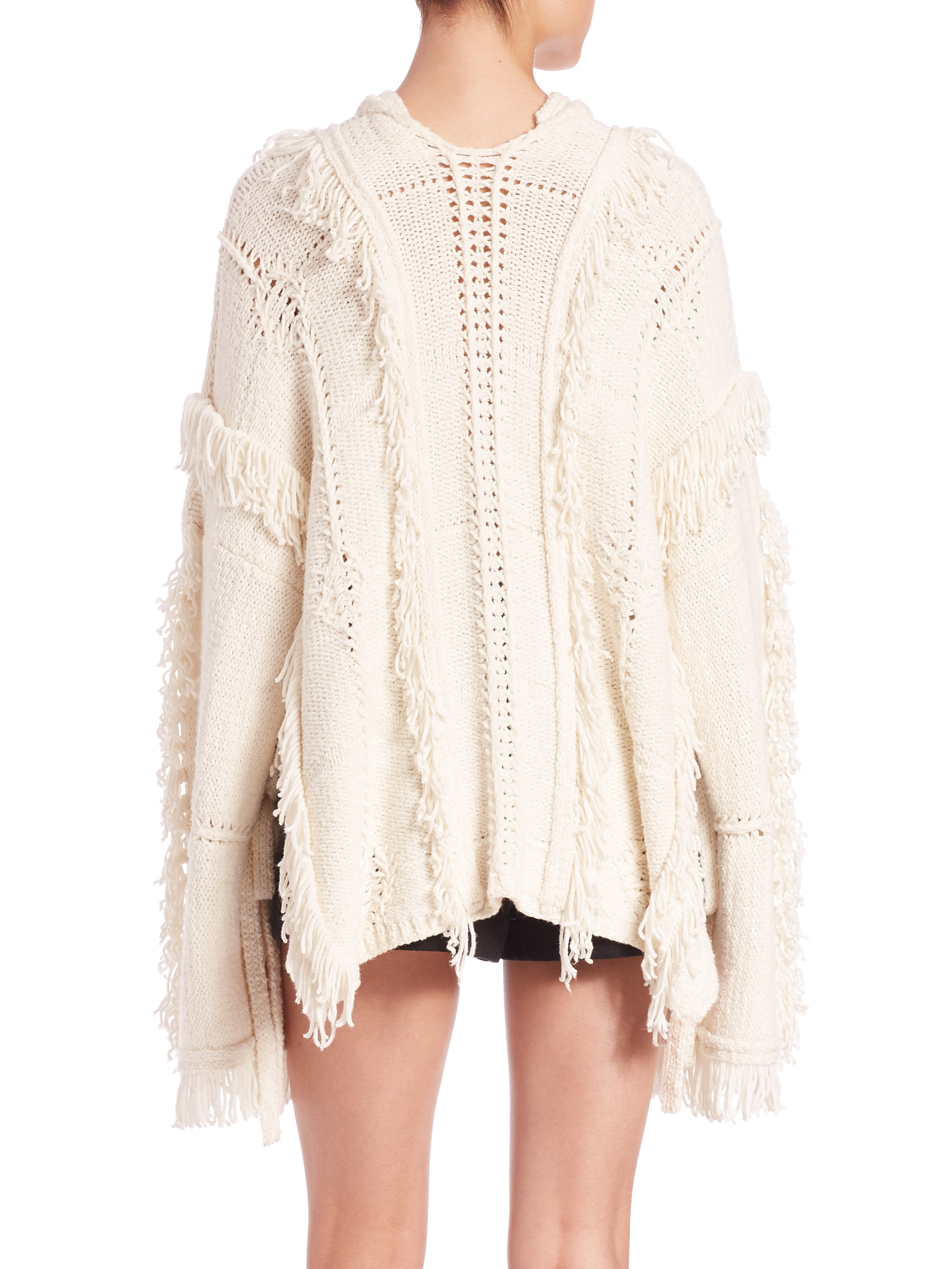 oversized fringe sweater