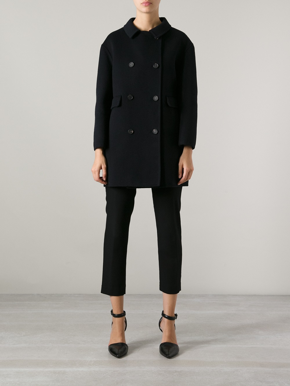 Lyst - Sofie D'Hoore Double-breasted Coat in Black