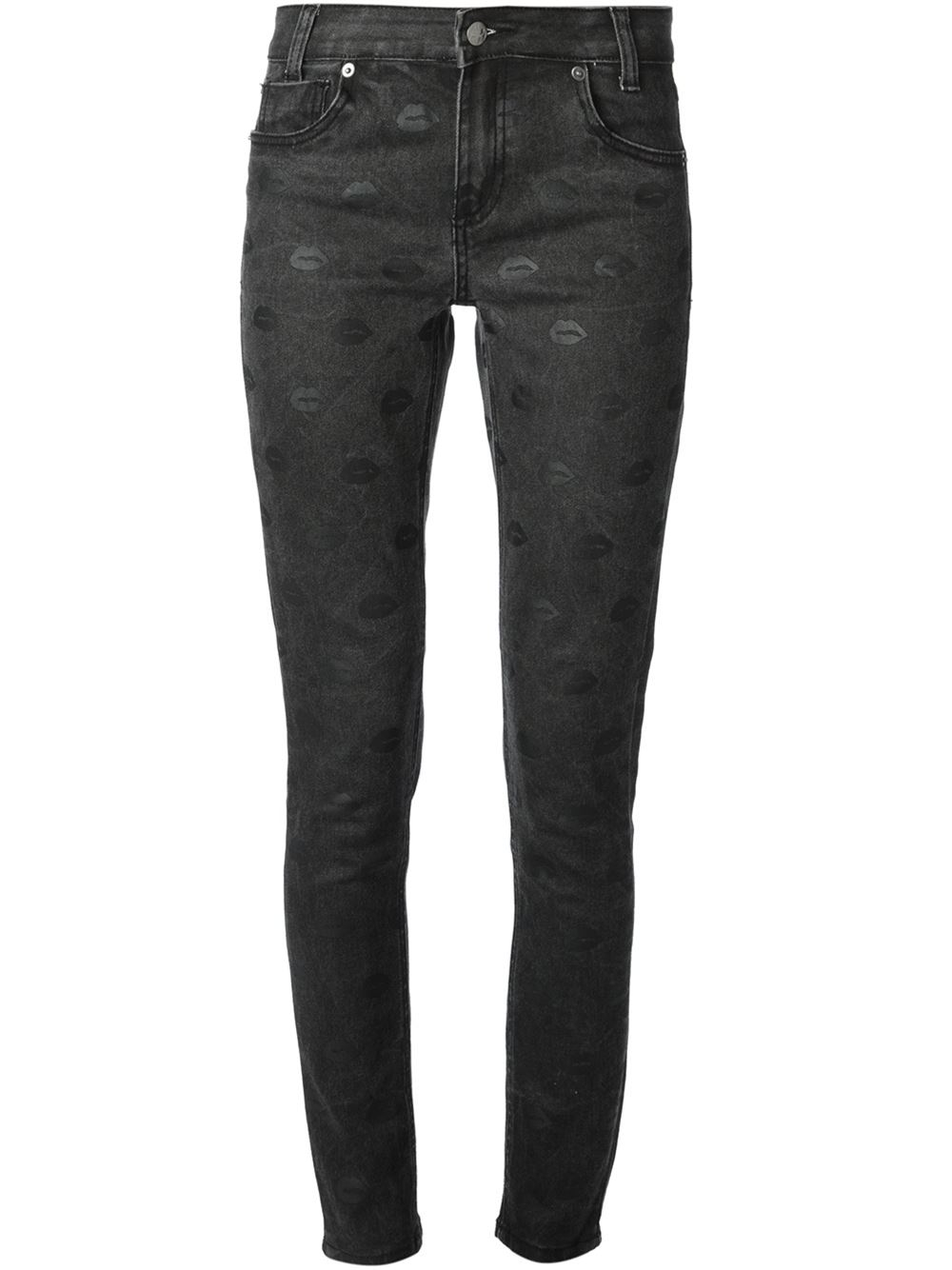black patterned jeans