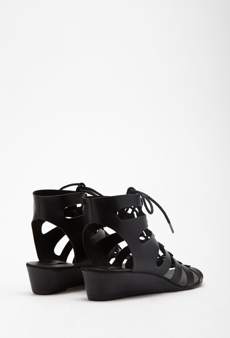 black gladiator wedges