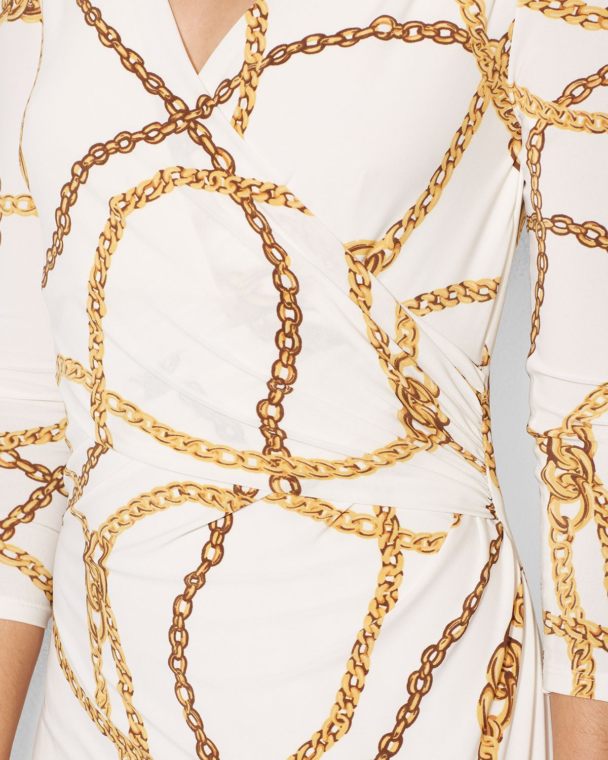 white chain print dress