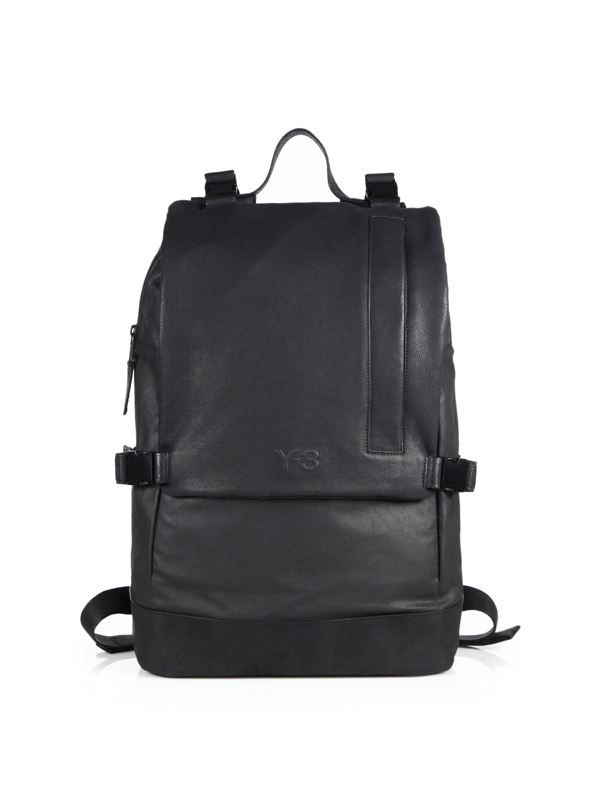 Lyst - Y-3 Coated Canvas & Leather Backpack in Black for Men