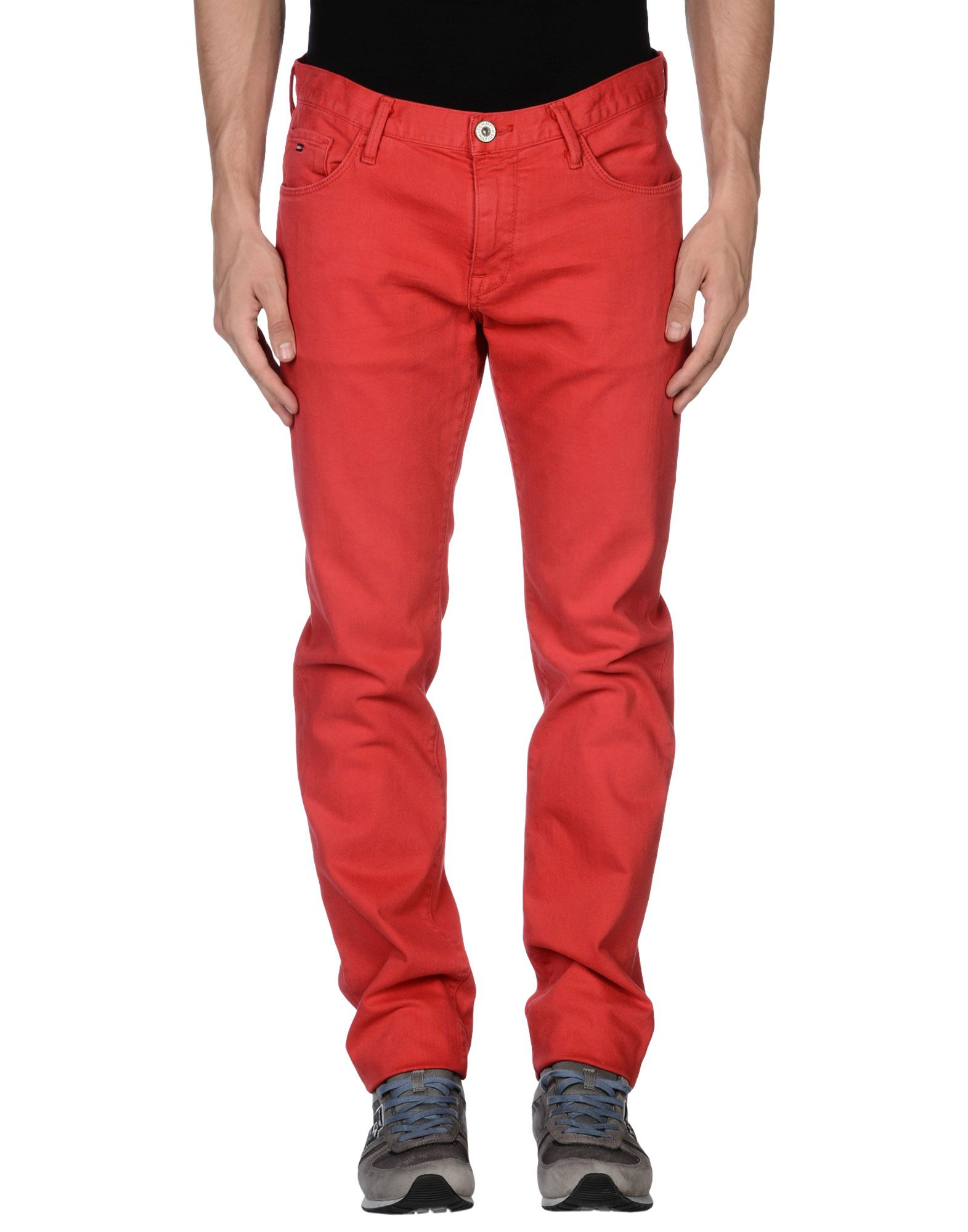 Tommy hilfiger Denim Trousers in Red for Men | Lyst