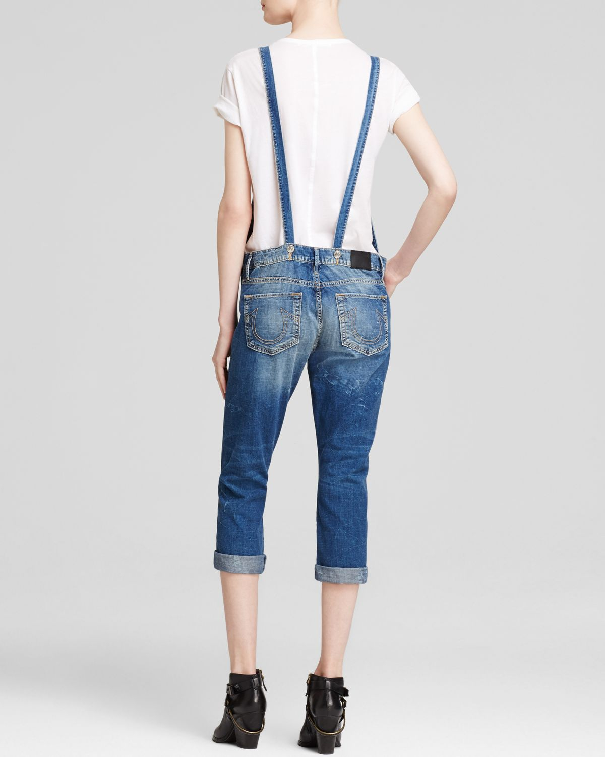 true religion overall shorts