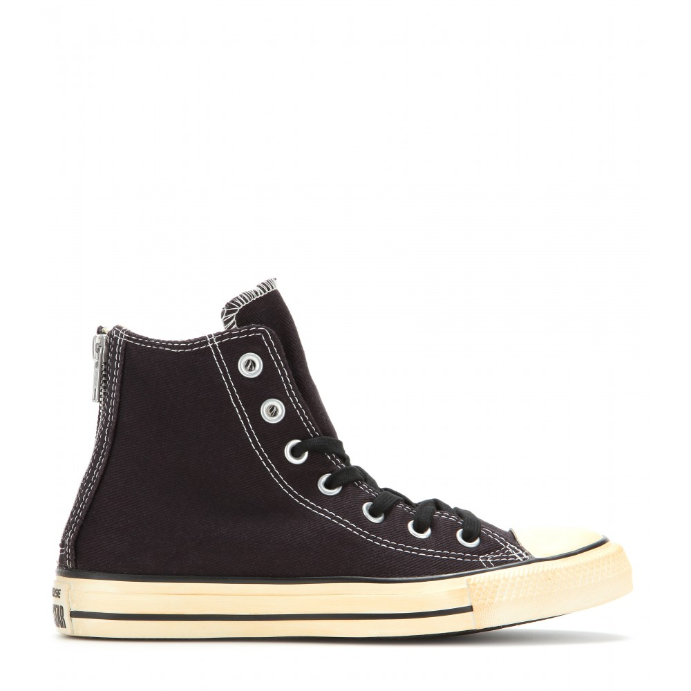 Converse Chuck Taylor Back Zip High-Top Sneakers in Black | Lyst