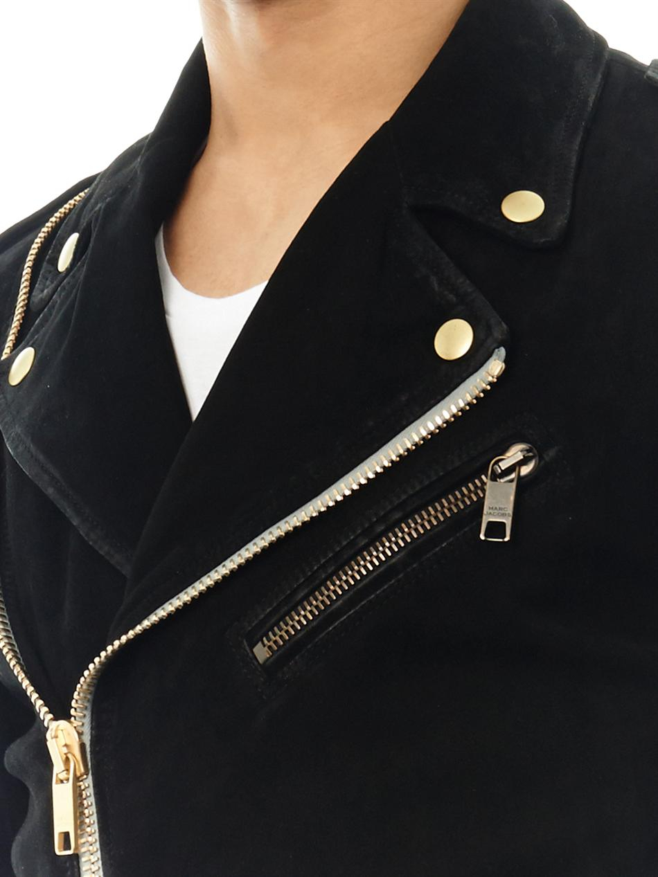 Lyst Marc Jacobs Suede Biker Jacket In Black For Men