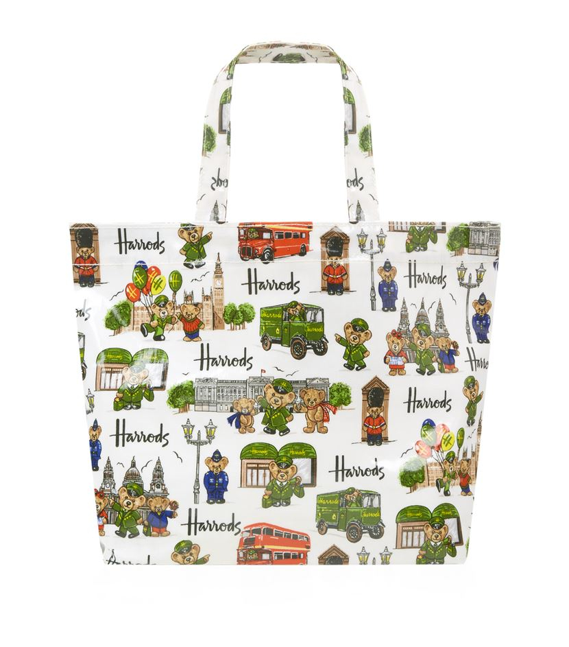 Harrods Small Green Man And London Bears Shopper Bag in Multicolor | Lyst