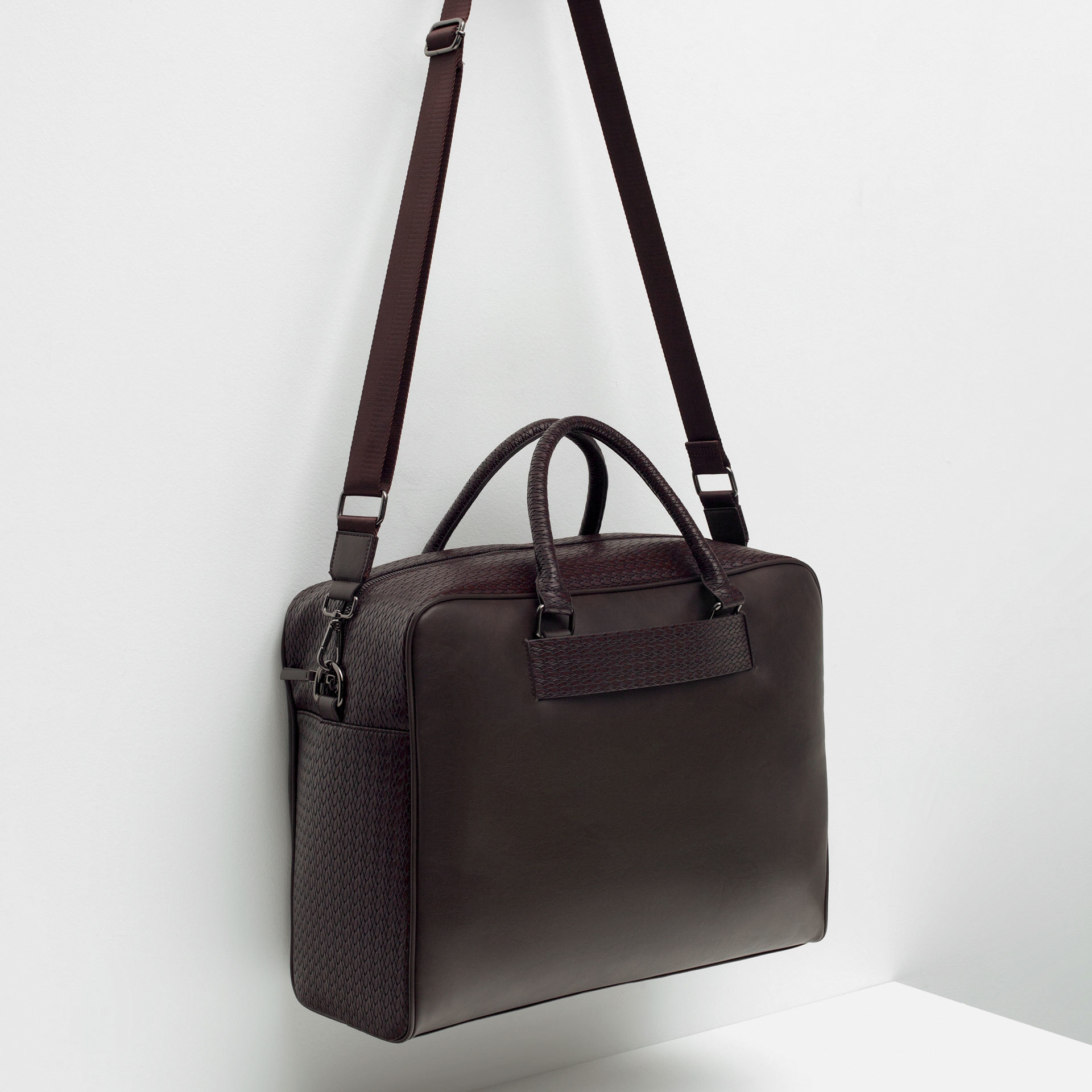 Zara Braided Duffle Bag in Brown for Men Lyst