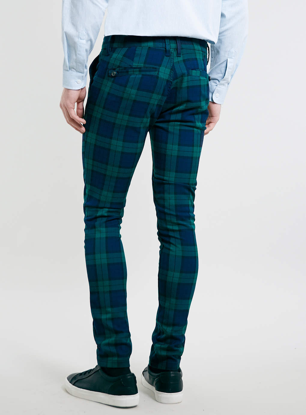 TOPMAN Green Tartan Skinny Chino Pants for Men - Lyst