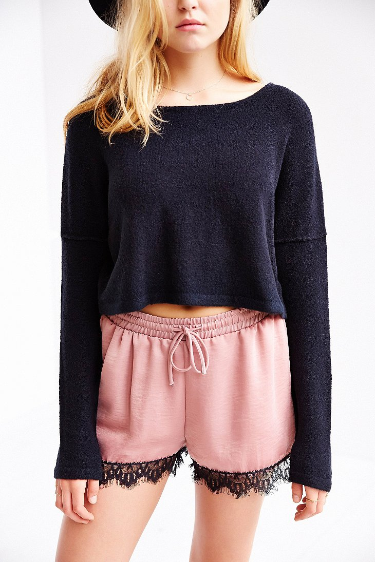 Urban outfitters Anama Cropped Sweater in Black | Lyst