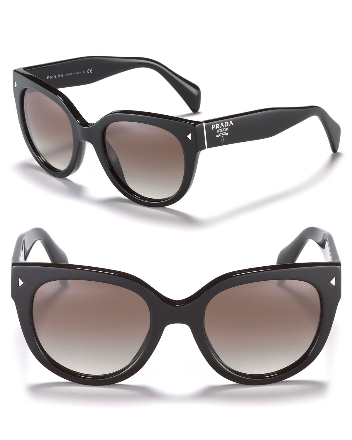 Prada Timeless Heritage Round Sunglasses, 54mm in Black | Lyst