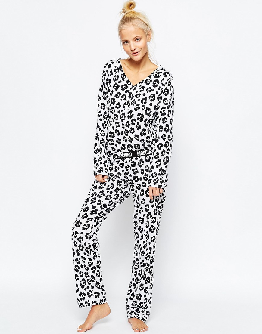 Moschino Cotton Leopard Print Pyjama Set - Lyst