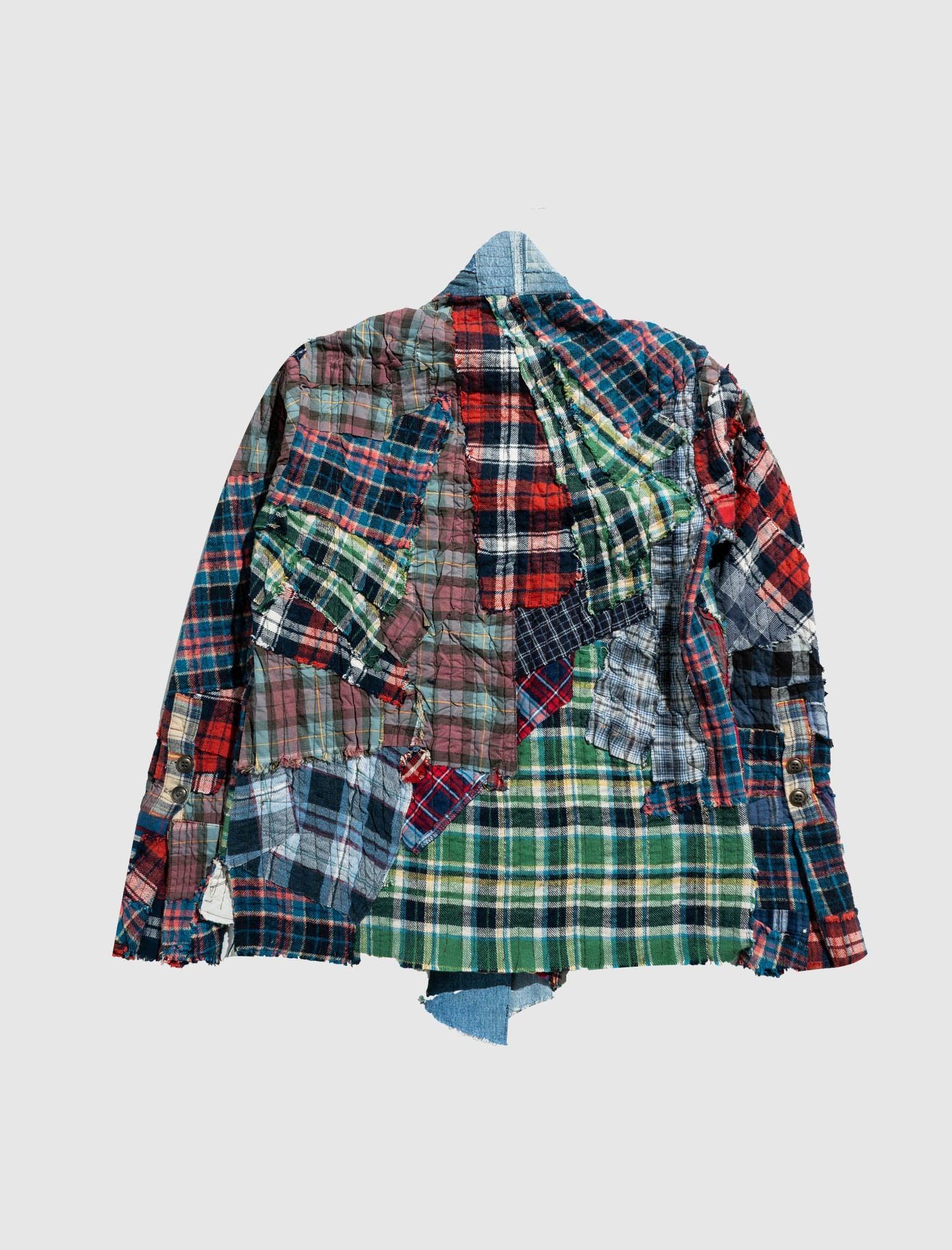 Greg Lauren Plaid Stitchwork Gl1 Shirt in Blue for Men | Lyst