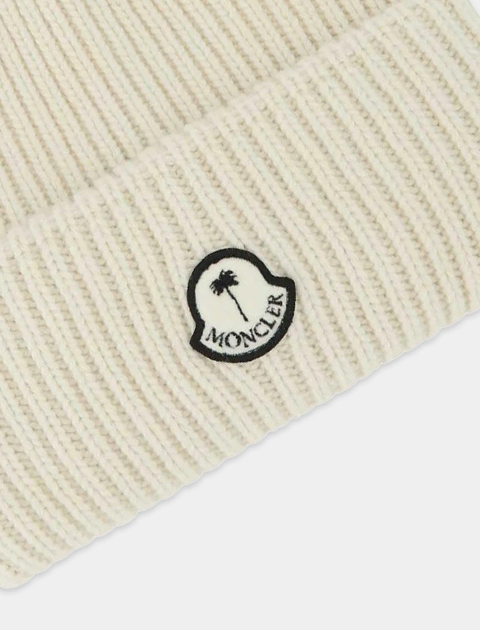 Moncler Genius 8 Monlcer Palm Angels Beanie Hat in White for Men | Lyst
