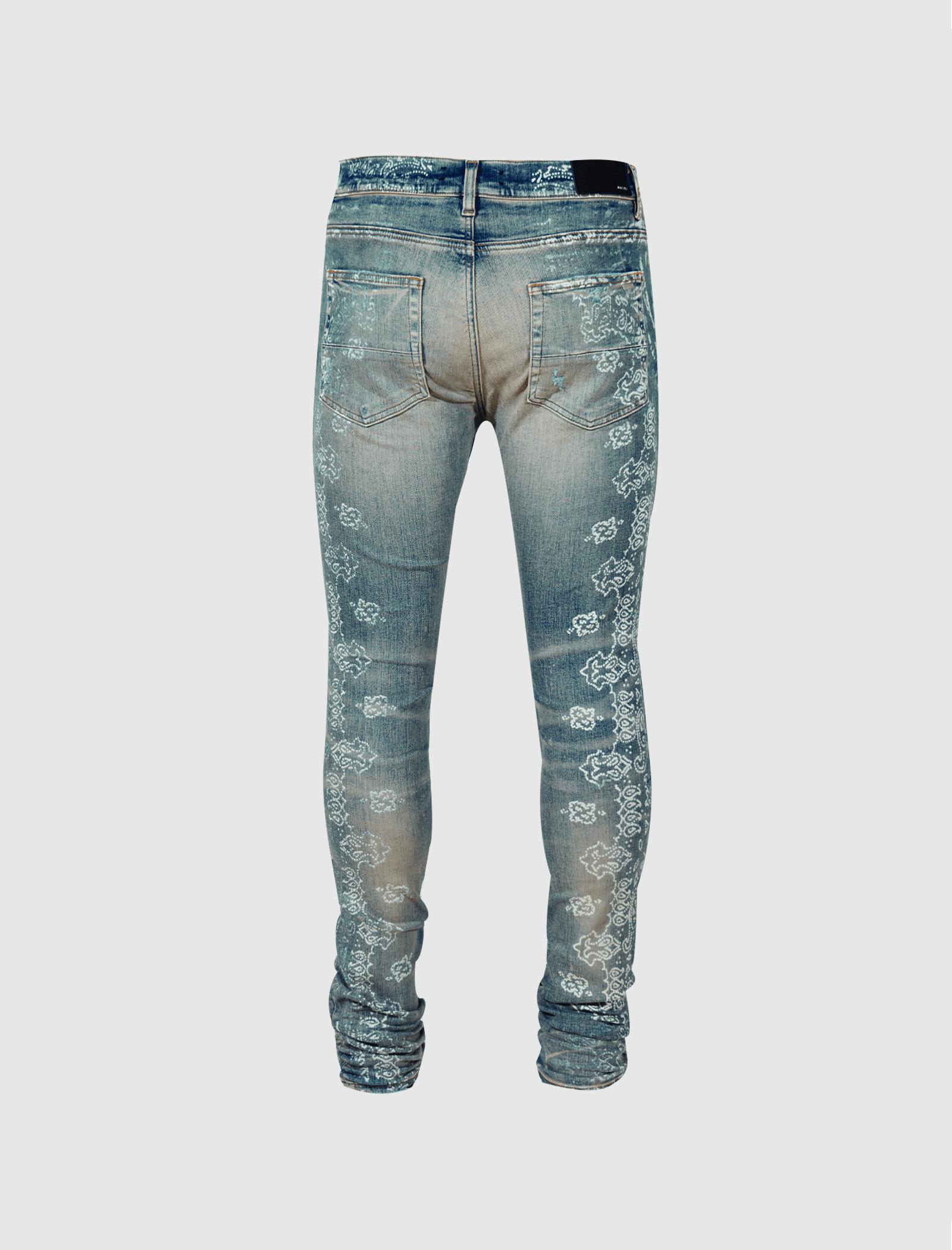 Amiri Bleach Bandana Jeans in Blue for Men | Lyst