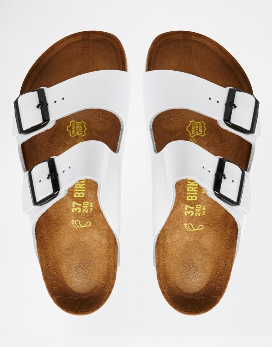 Birkenstock arizona deals white patent leather