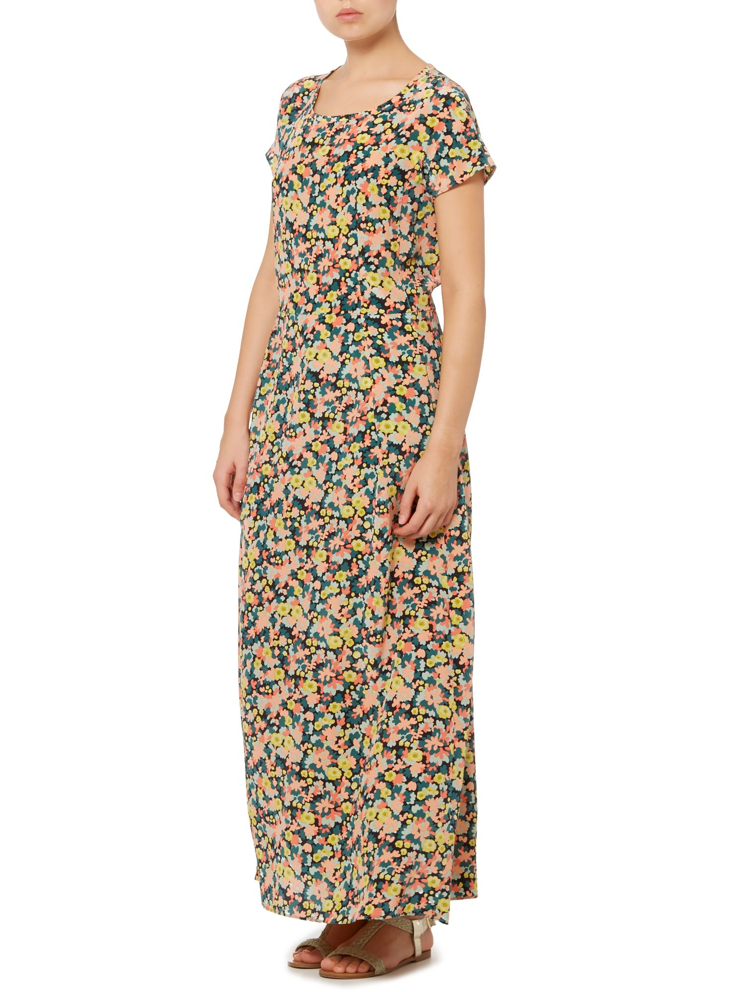Max mara Tolosa Short Sleeve Floral Silk Maxi Dress | Lyst