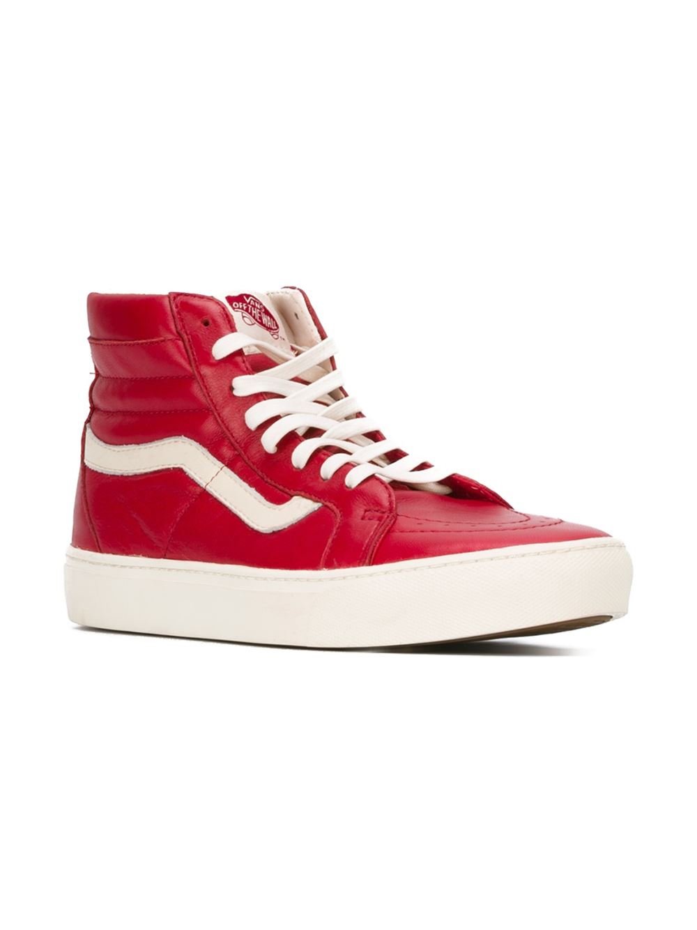pedestal semilla Intervenir Vans Quilted-Leather High-Top Sneakers in Red for Men | Lyst