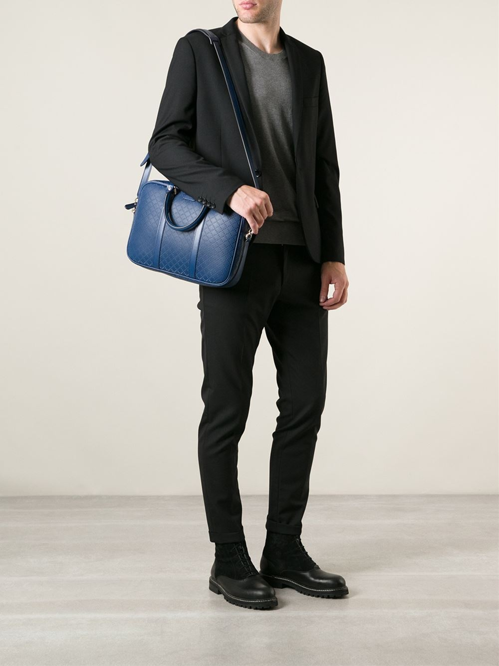 Lyst - Gucci Diamond Laptop Bag in Blue for Men