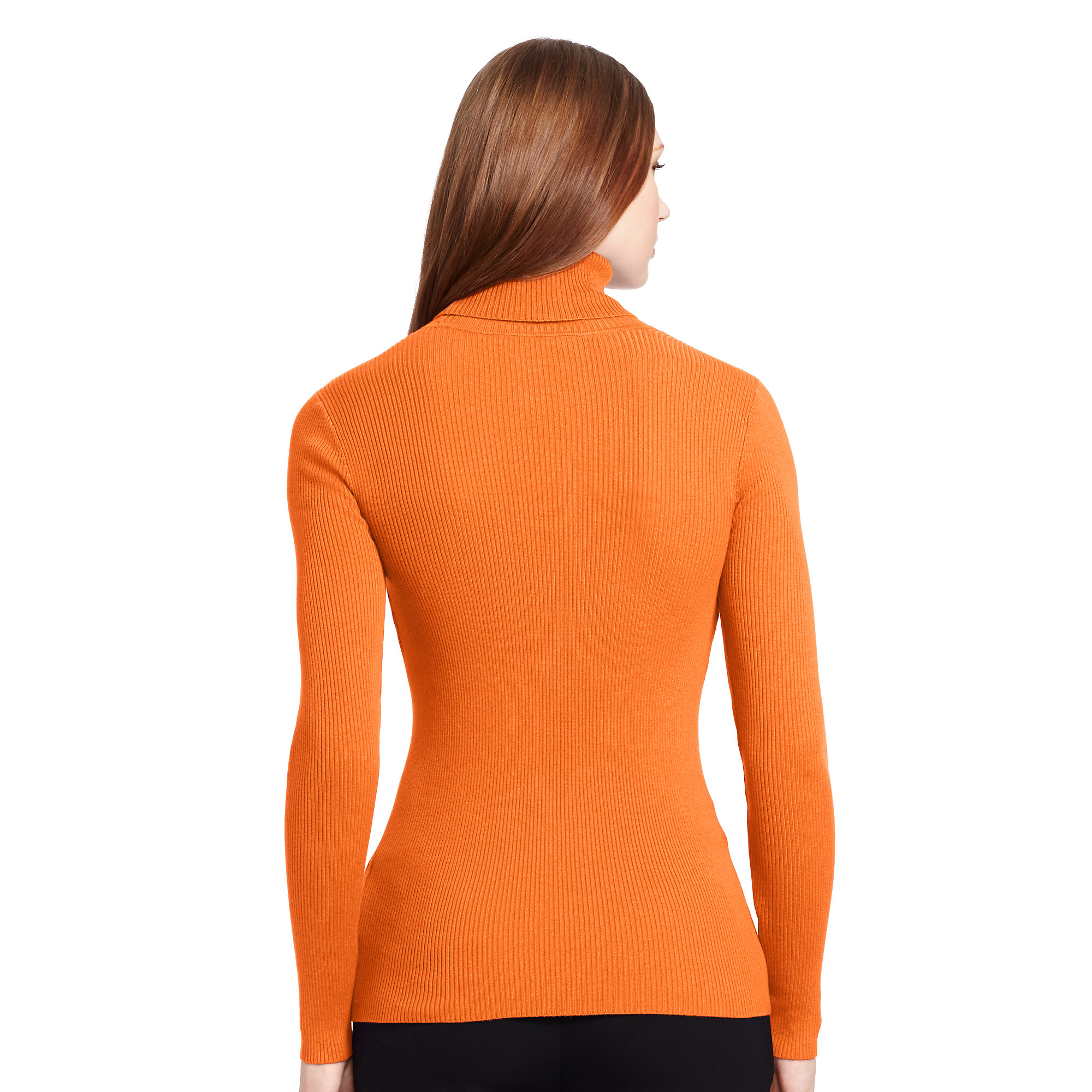 orange turtleneck women's