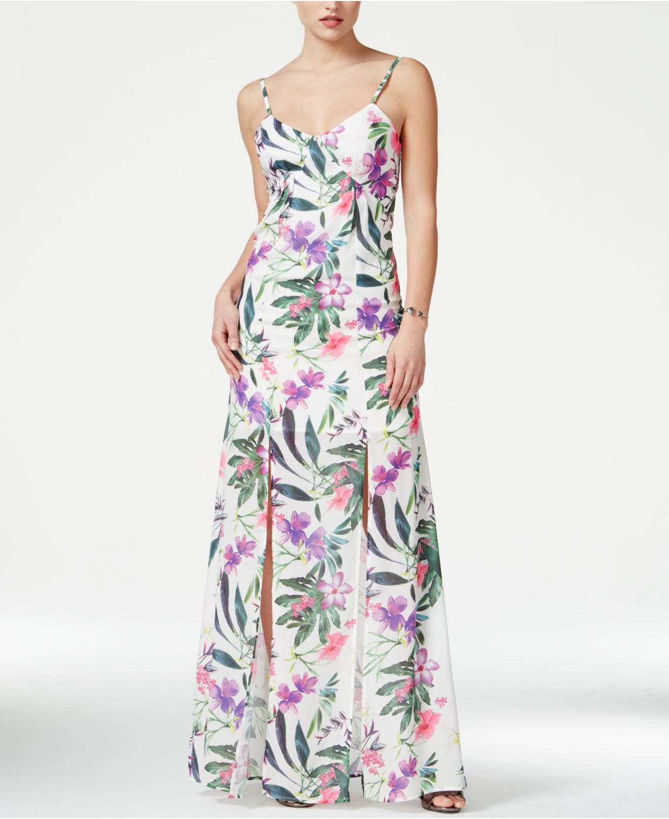Lyst Guess Antoinette Sleeveless Fl Print Maxi Dress In White Gallery