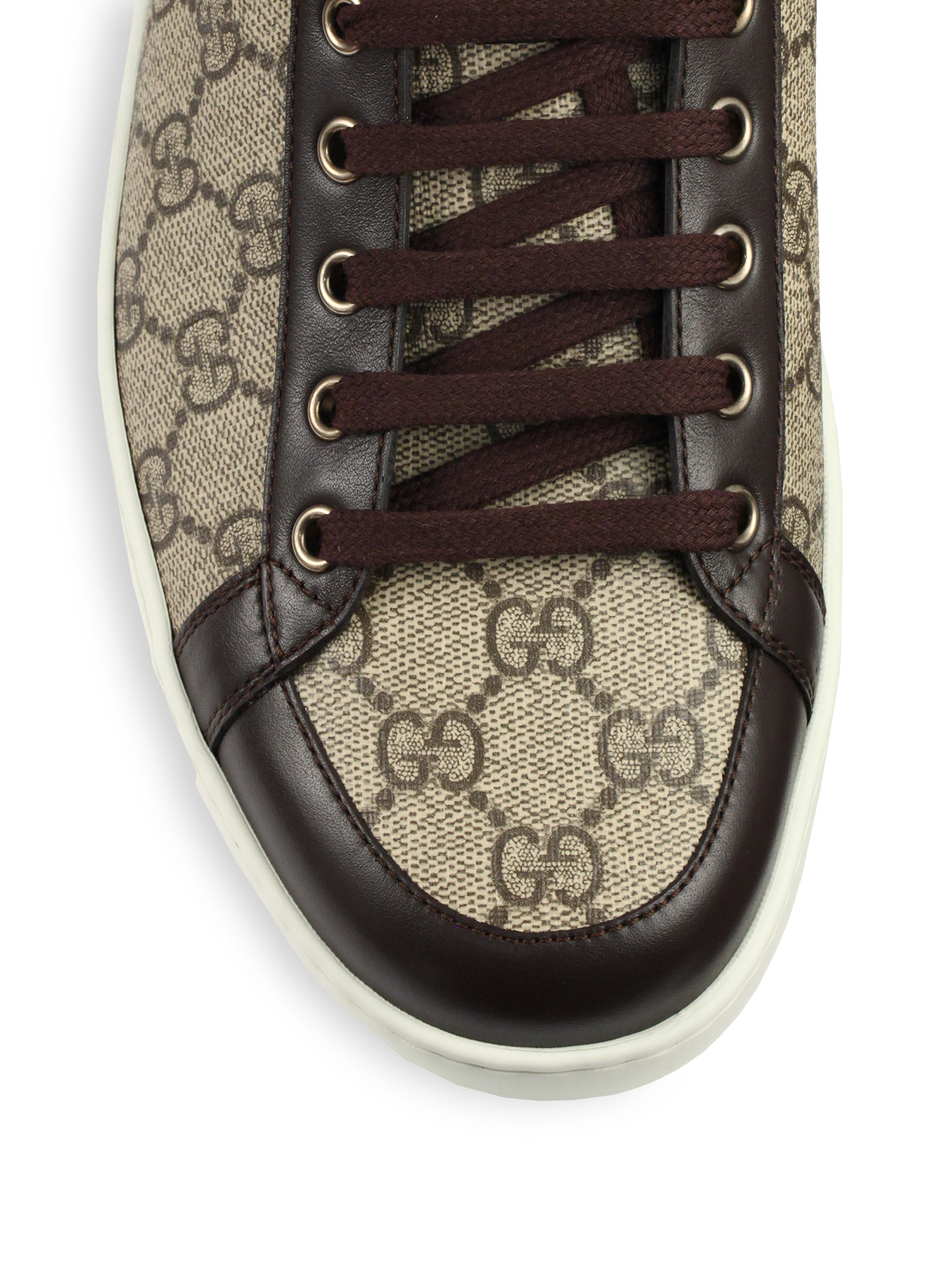 Gucci Gg Supreme Canvas High-top Sneakers in Natural for Men | Lyst